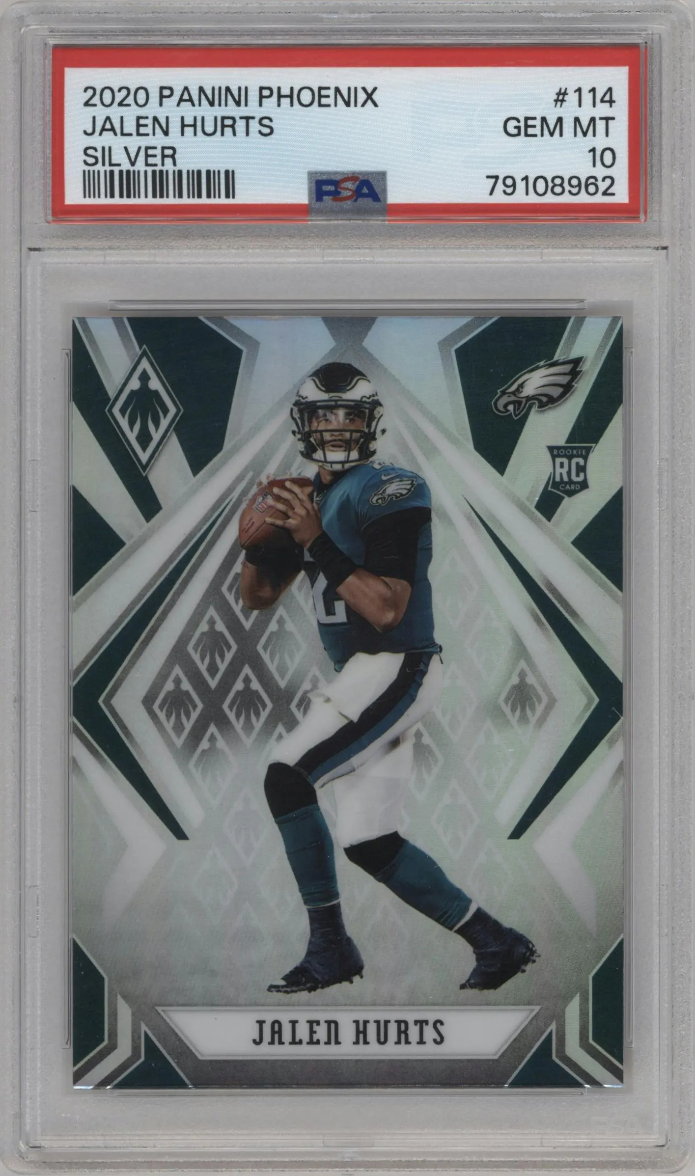 2020 Panini Phoenix Jalen Hurts Silver #114 PSA 10