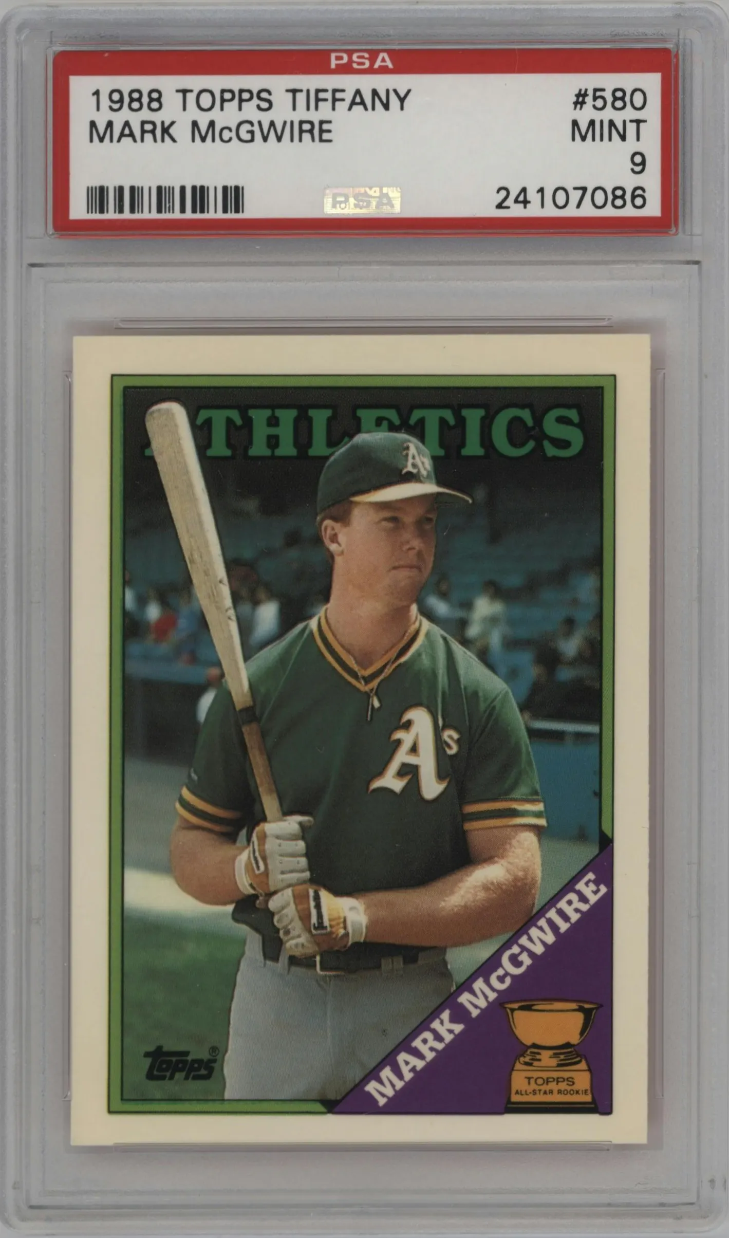 1988 Topps Mark McGwire Tiffany #580 PSA 9