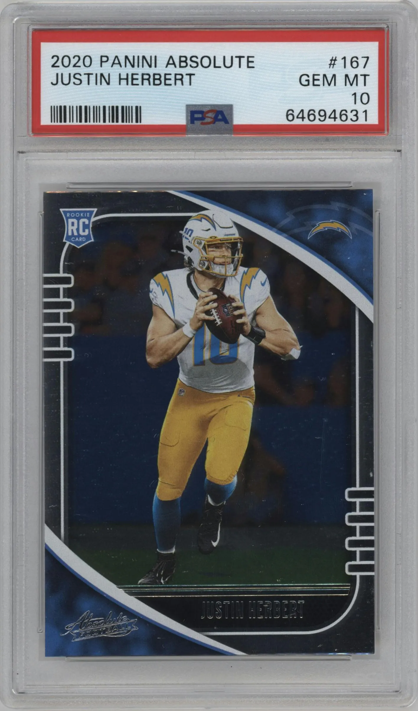 2020 Panini Absolute Justin Herbert Retail PSA 10