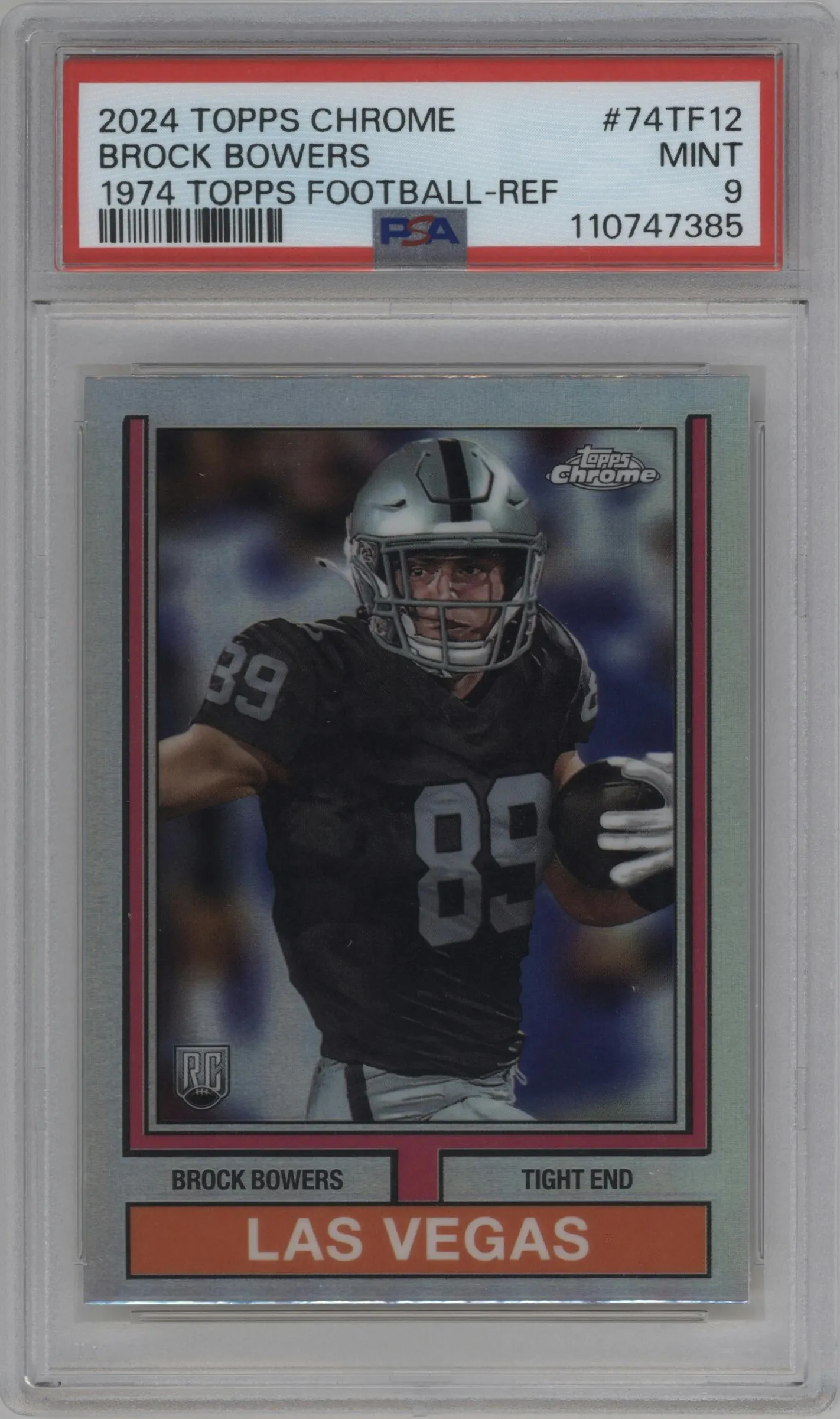 2024 Topps Chrome 1974 Brock Bowers Refractor #74TF-12 PSA 9