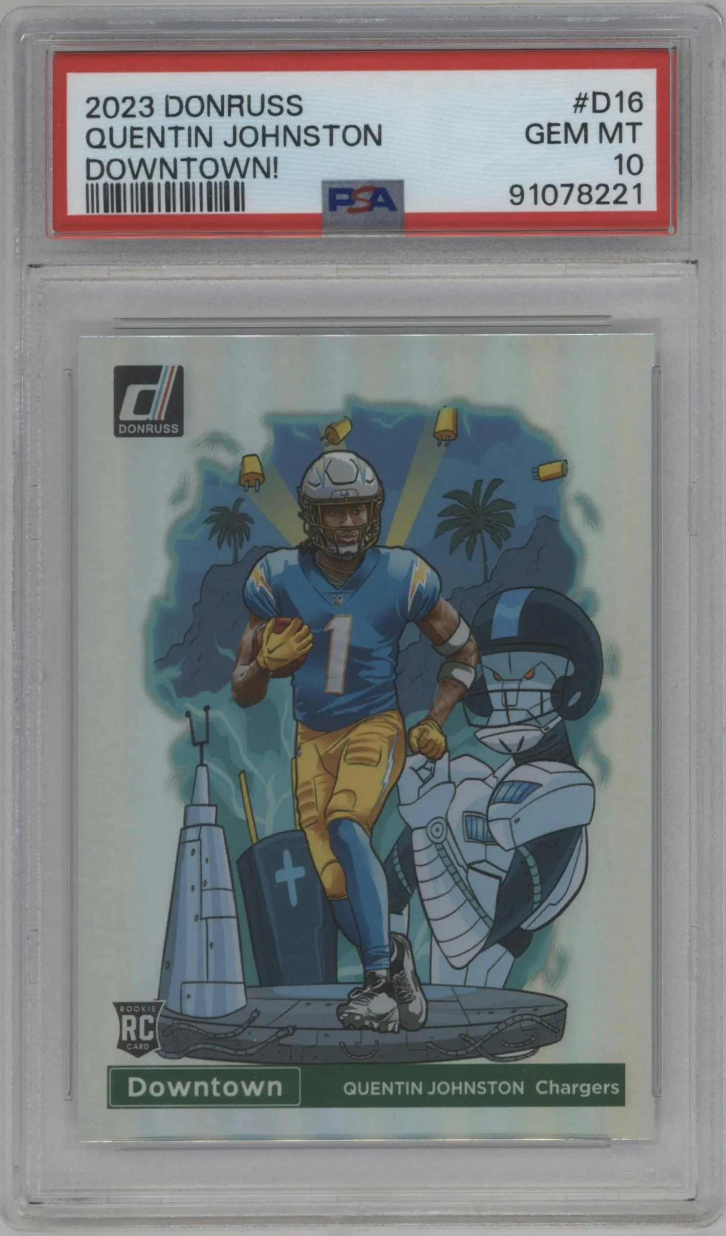 2023 Panini Donruss Downtown Quentin Johnston #D-16 PSA 10