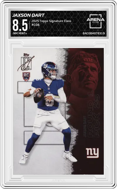 2025 Topps Signature Class Jaxson Dart #106 ARENA CLUB 8.5