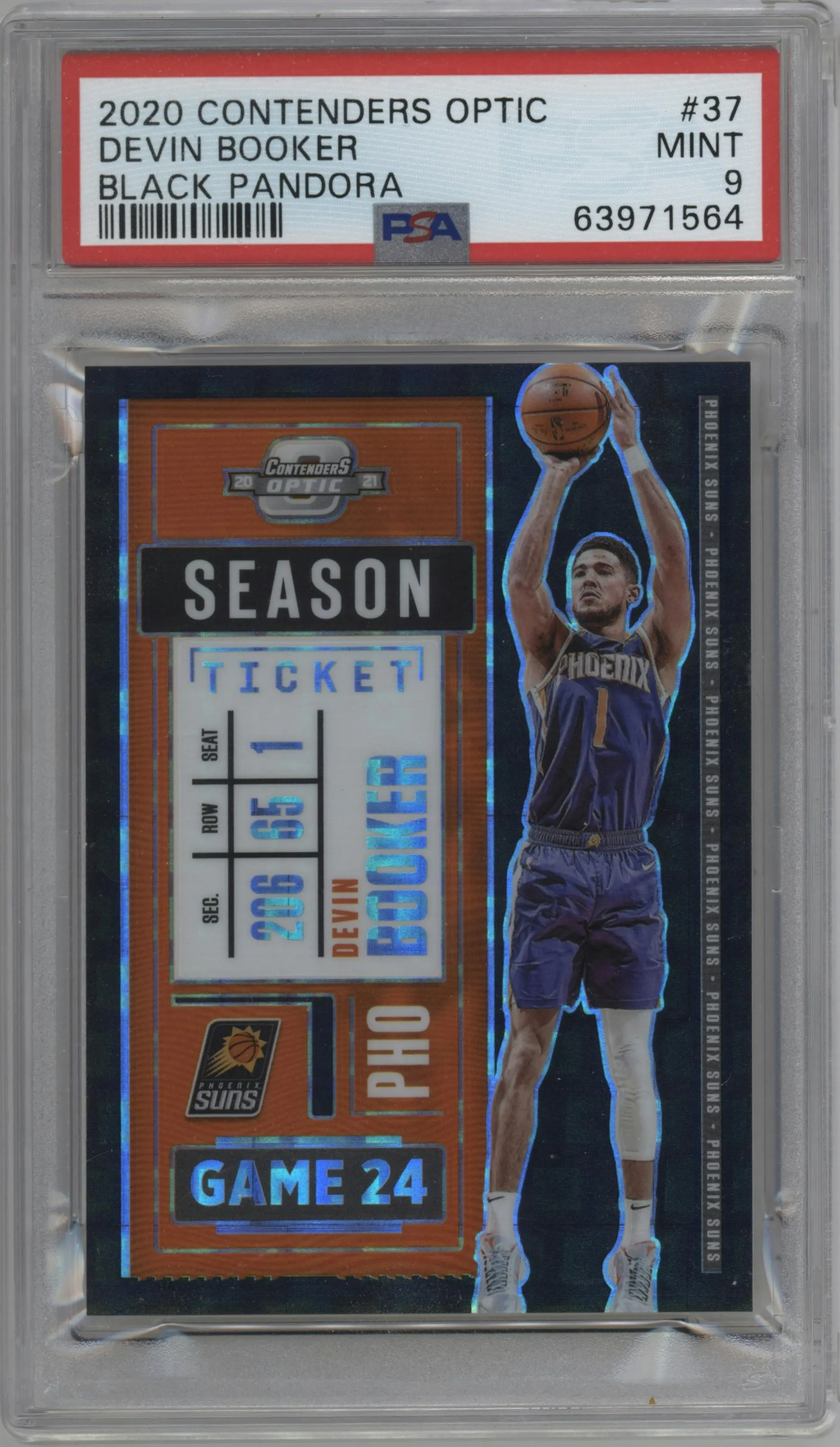 2020 Panini Contenders Optic Devin Booker Black Pandora #37 PSA 9