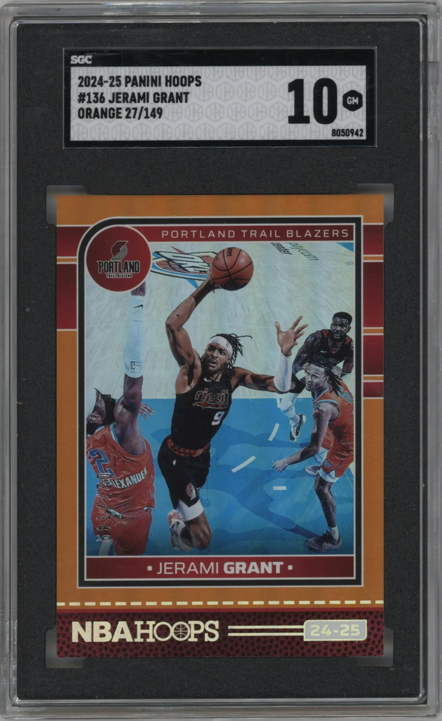2024 Panini NBA Hoops Jerami Grant Orange SGC 10