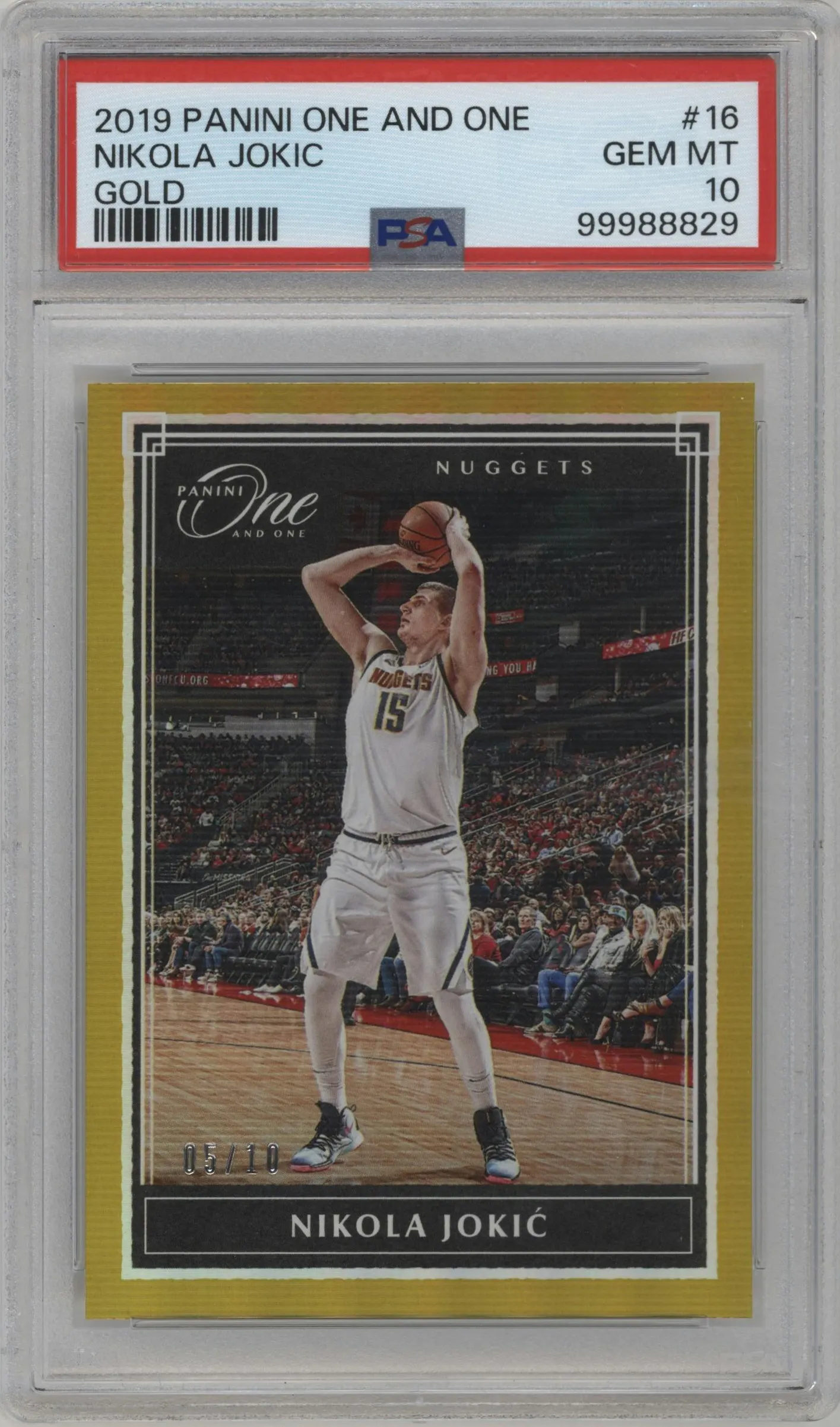 2019 Panini One and One Nikola Jokic Gold #16 PSA 10