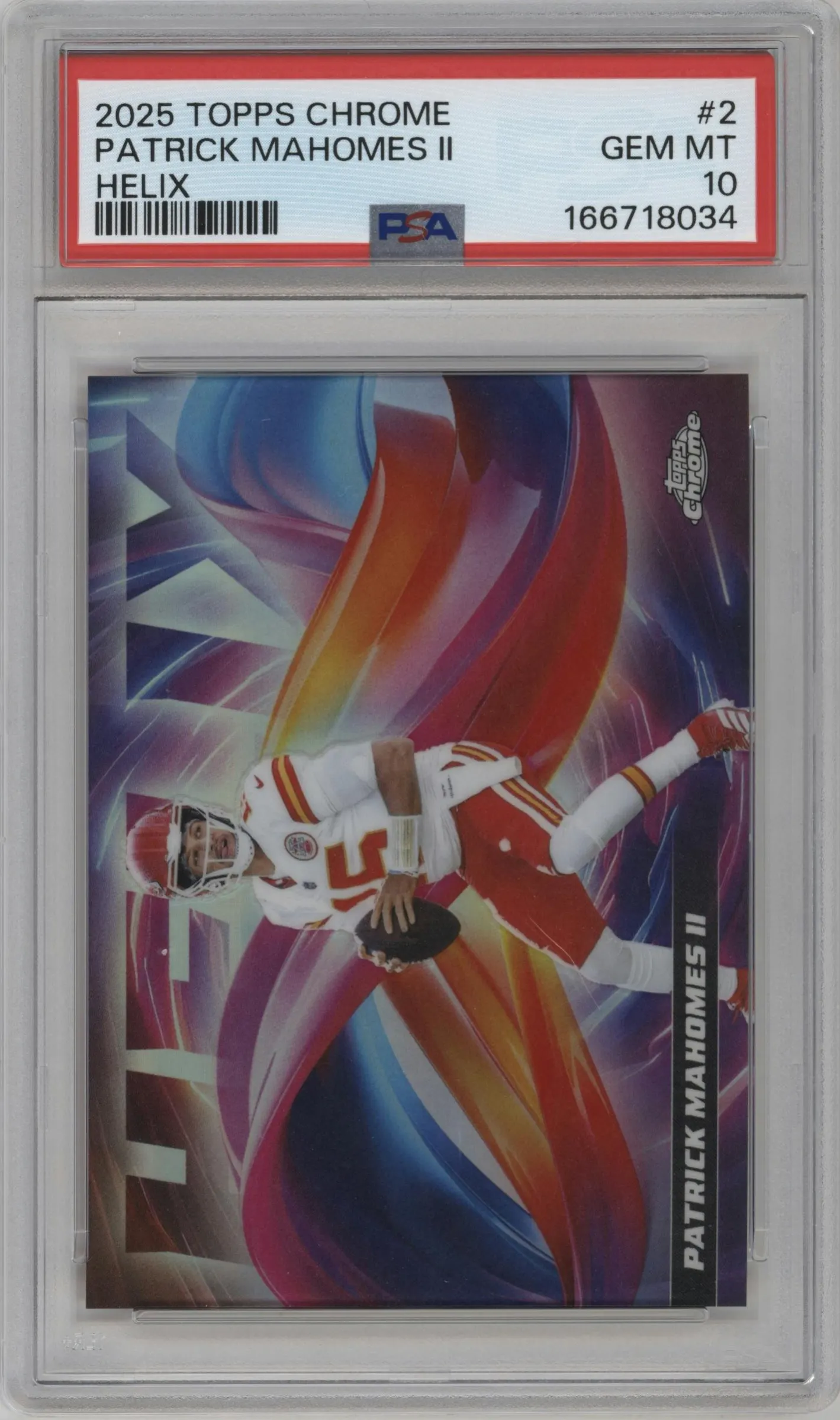 2025 Topps Chrome Helix Patrick Mahomes II #HX-2 PSA 10