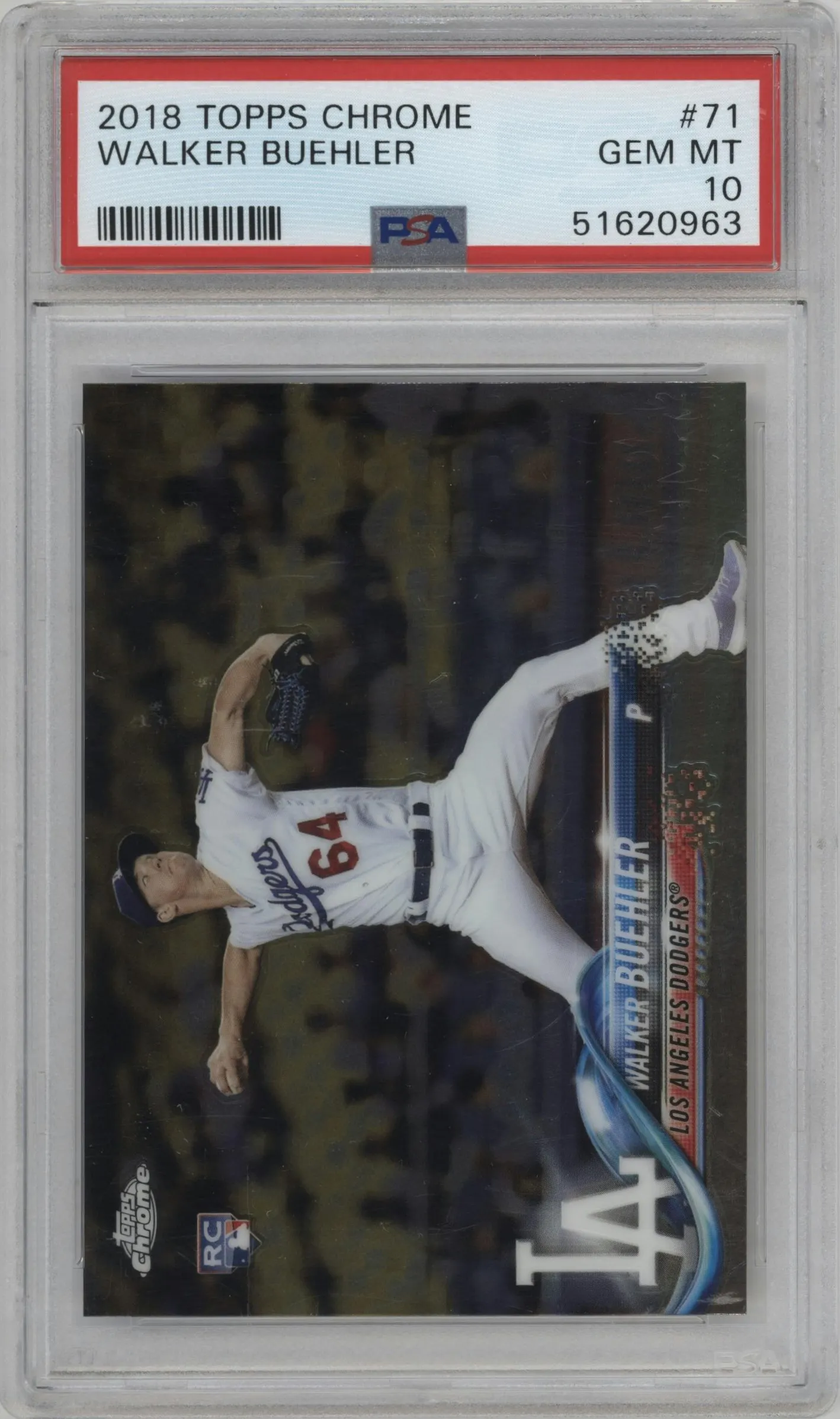2018 Topps Chrome Walker Buehler PSA 10