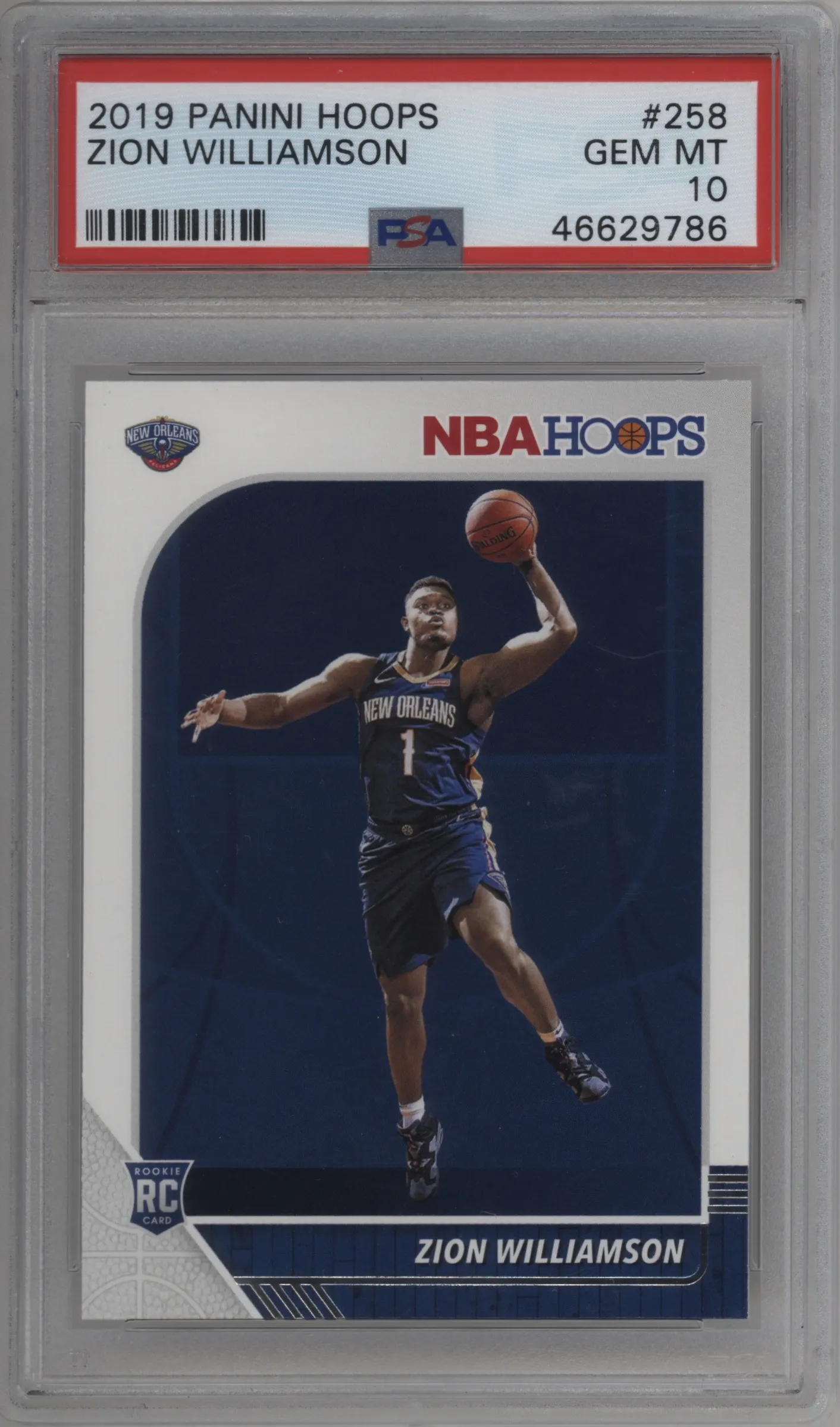 2019 Panini NBA Hoops Zion Williamson #258 PSA 10