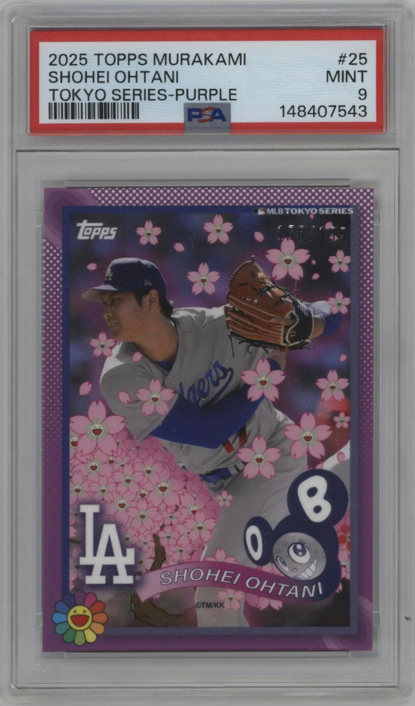 2025 Topps MLB World Tour Tokyo Series Takashi Murakami Complex Exclusive Shohei Ohtani Purple PSA 9