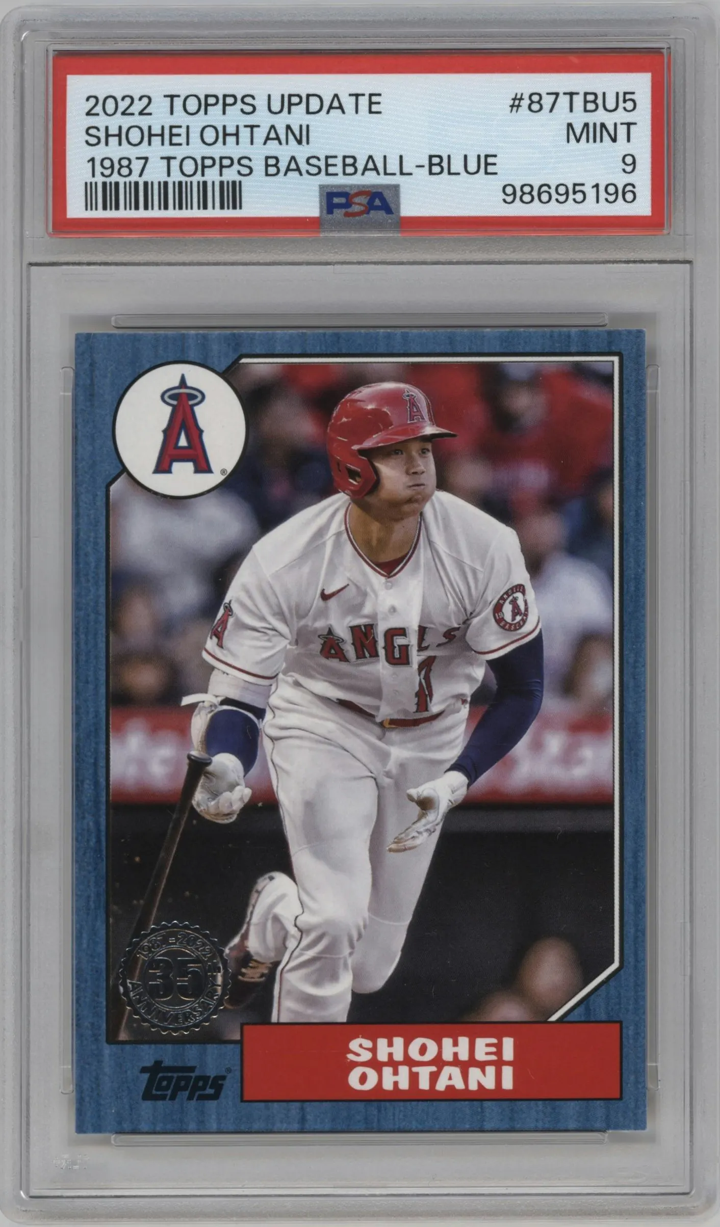 2022 Topps Update 1987 Topps Shohei Ohtani Blue PSA 9