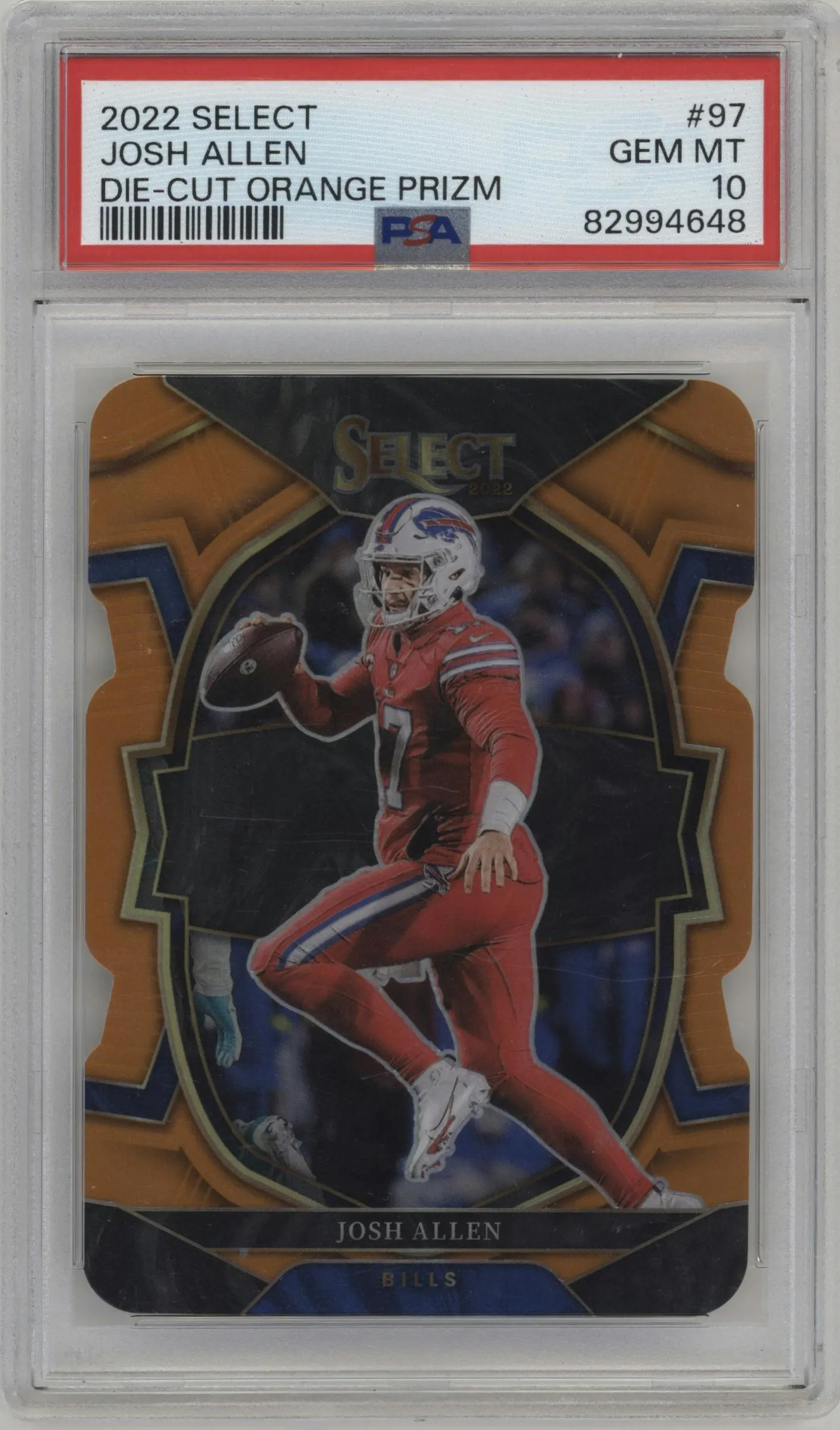 2022 Panini Select Josh Allen Die-Cut Orange #97 PSA 10
