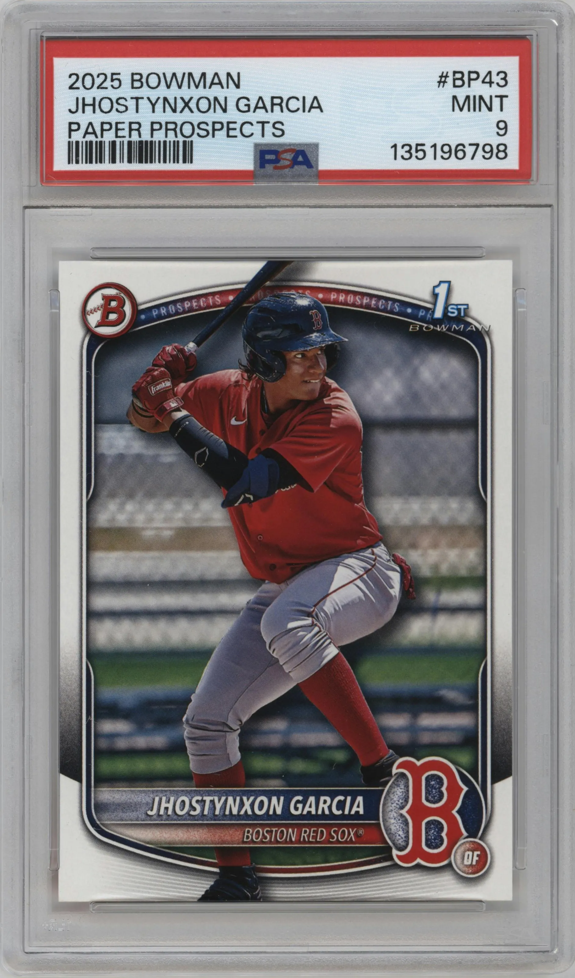 2025 Bowman Prospect Jhostynxon Garcia #BP-43 PSA 9