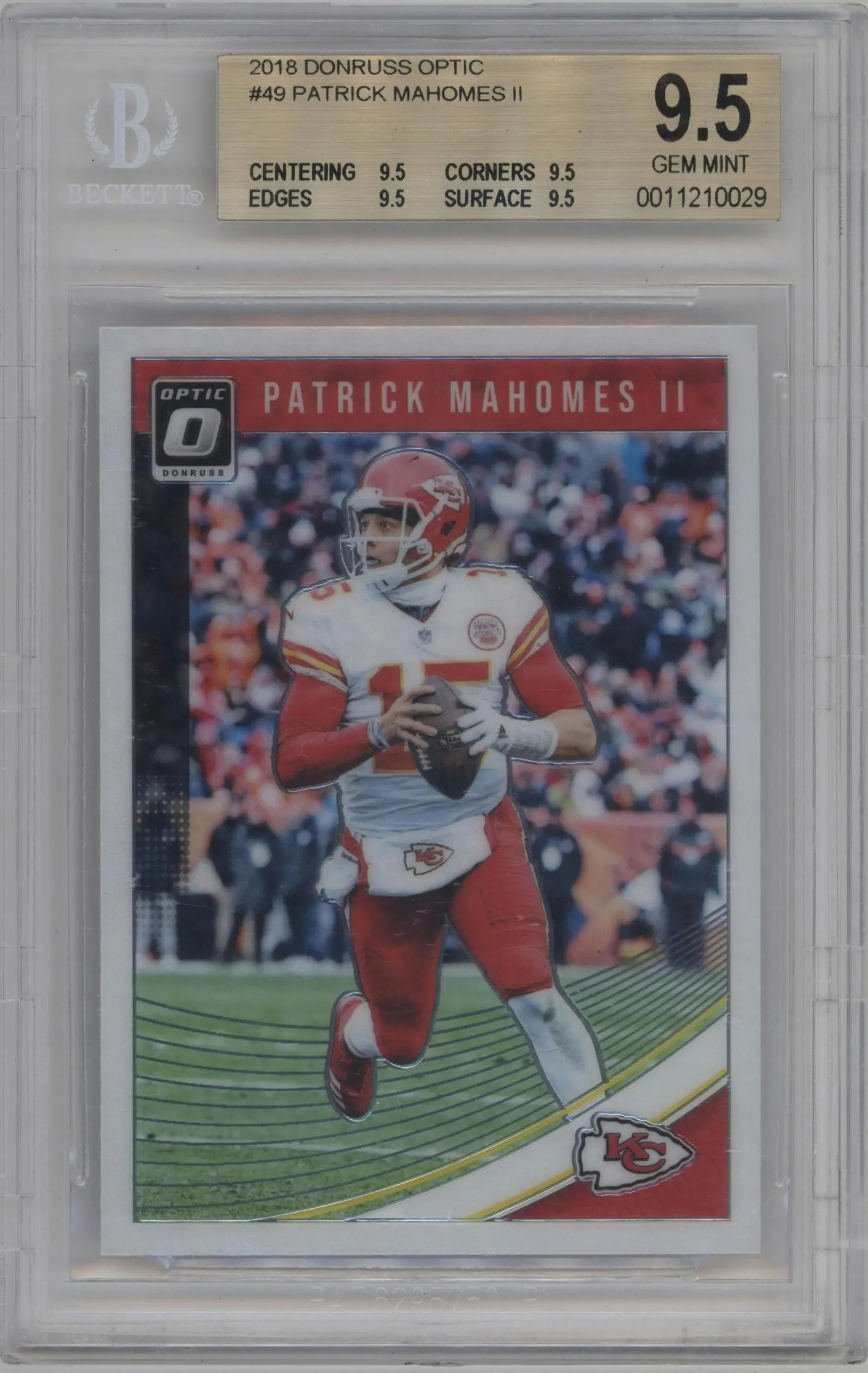 2018 Panini Donruss Optic Patrick Mahomes II #49 BGS 9.5