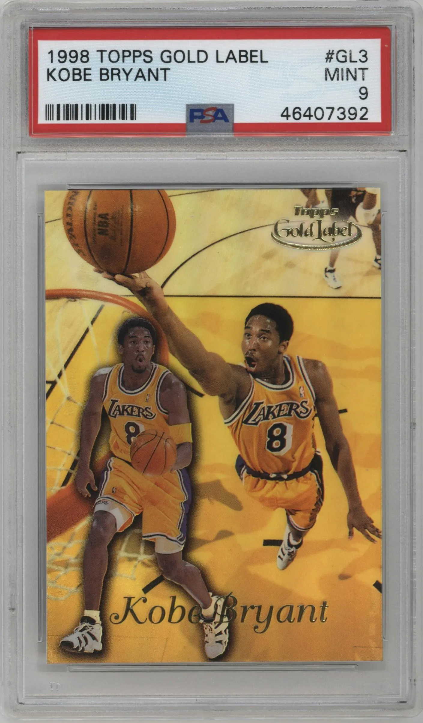 1998 Topps Gold Label Kobe Bryant #GL3 PSA 9