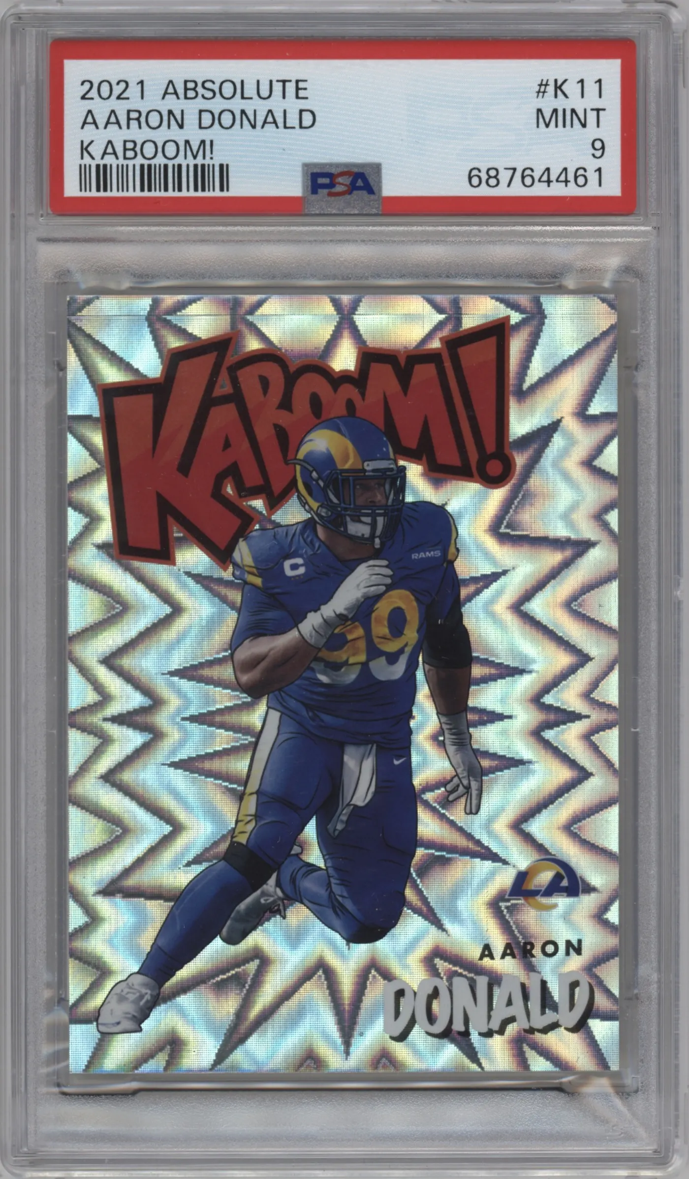 2021 Panini Absolute Kaboom! Aaron Donald #K11 PSA 9