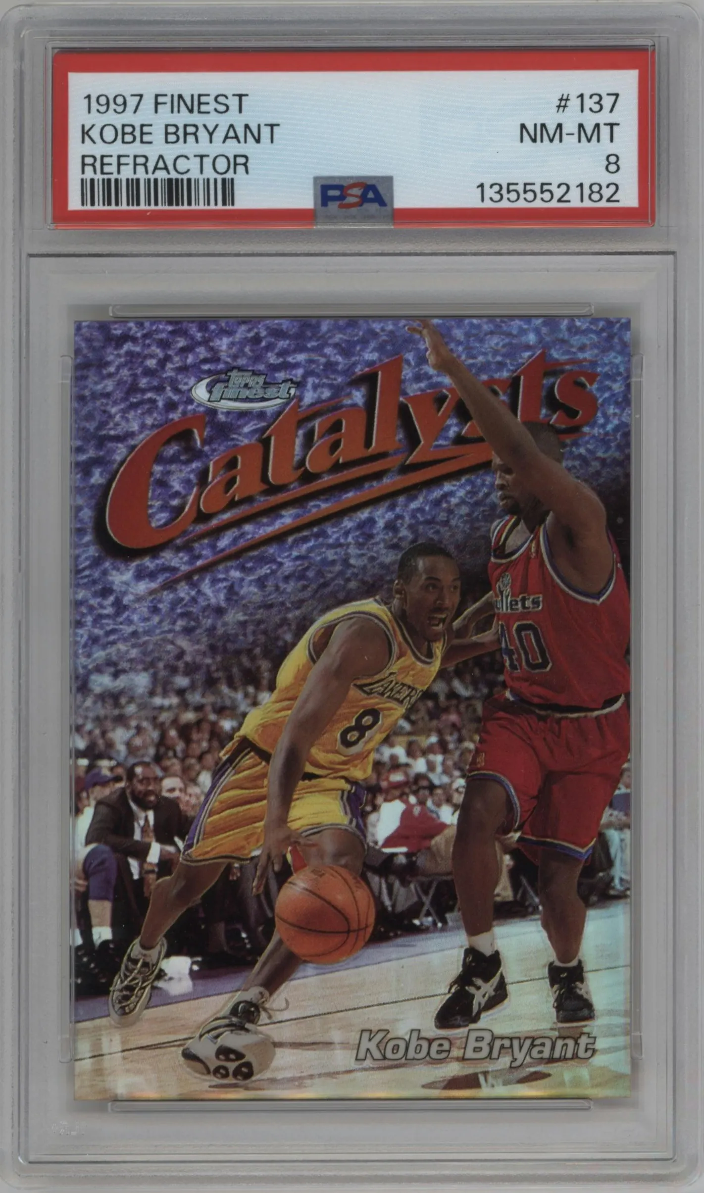 1997 Topps Finest Kobe Bryant Refractor #137 PSA 8