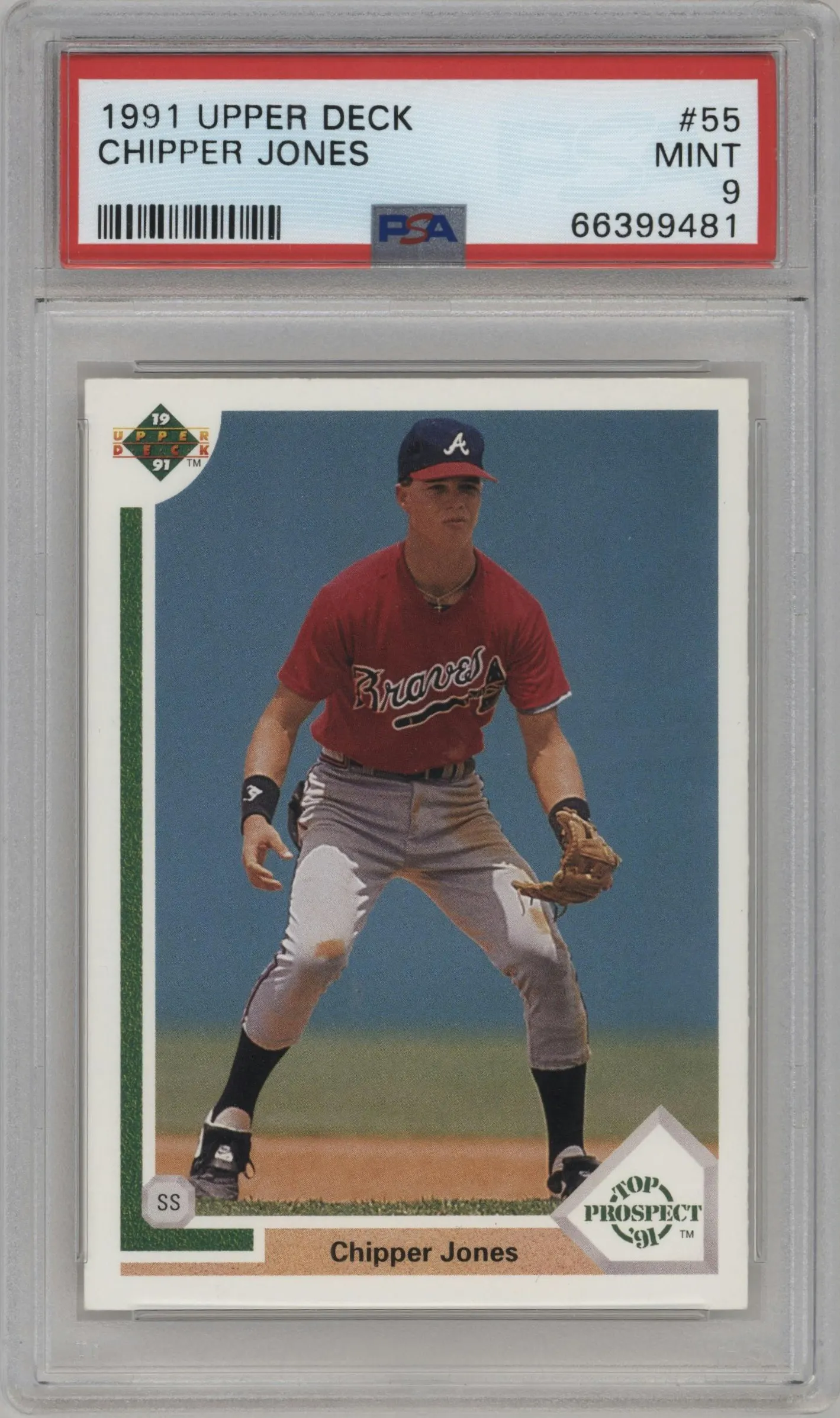 1991 Upper Deck Chipper Jones #55 PSA 9