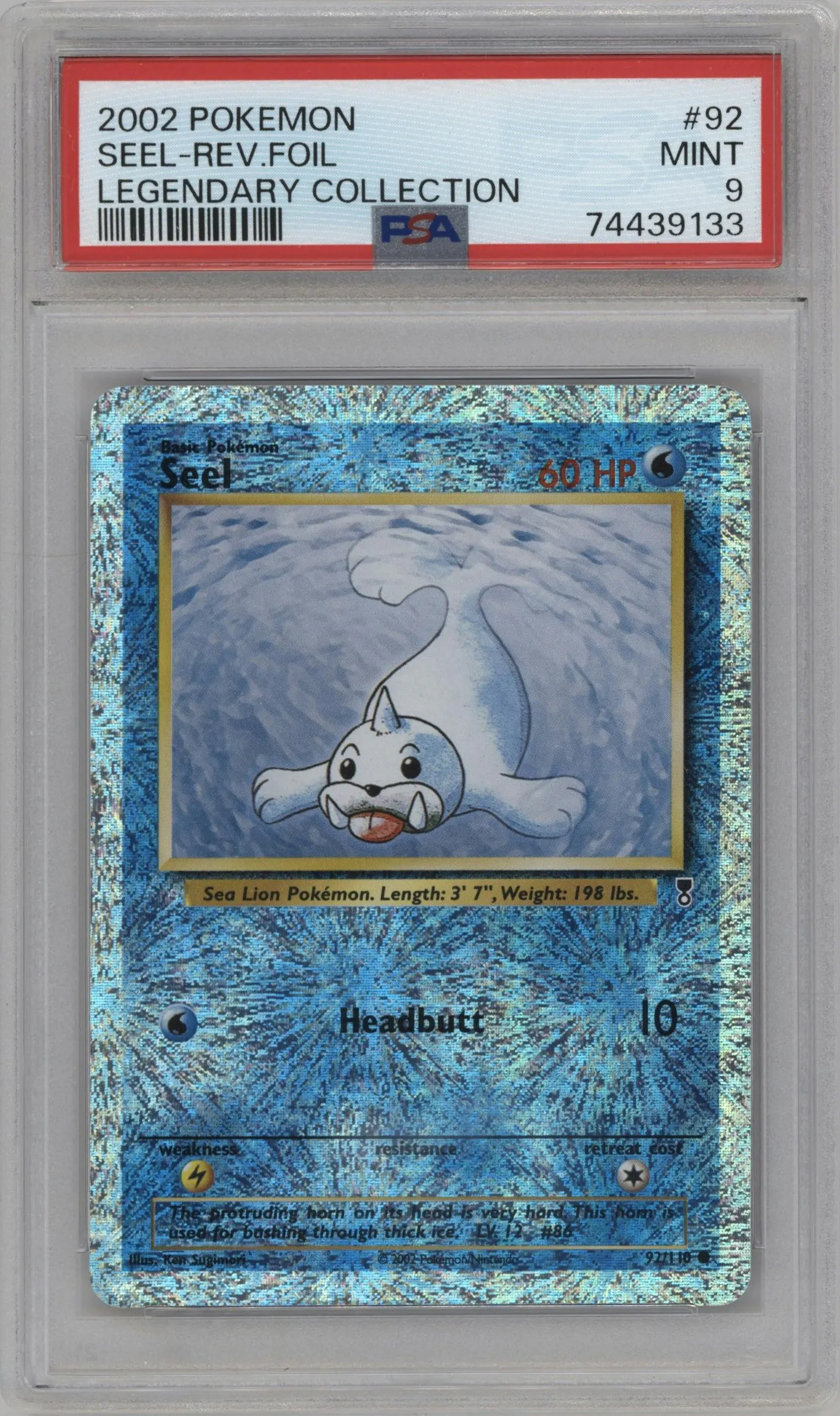 2002 Pokemon Legendary Collection Seel #92 PSA 9