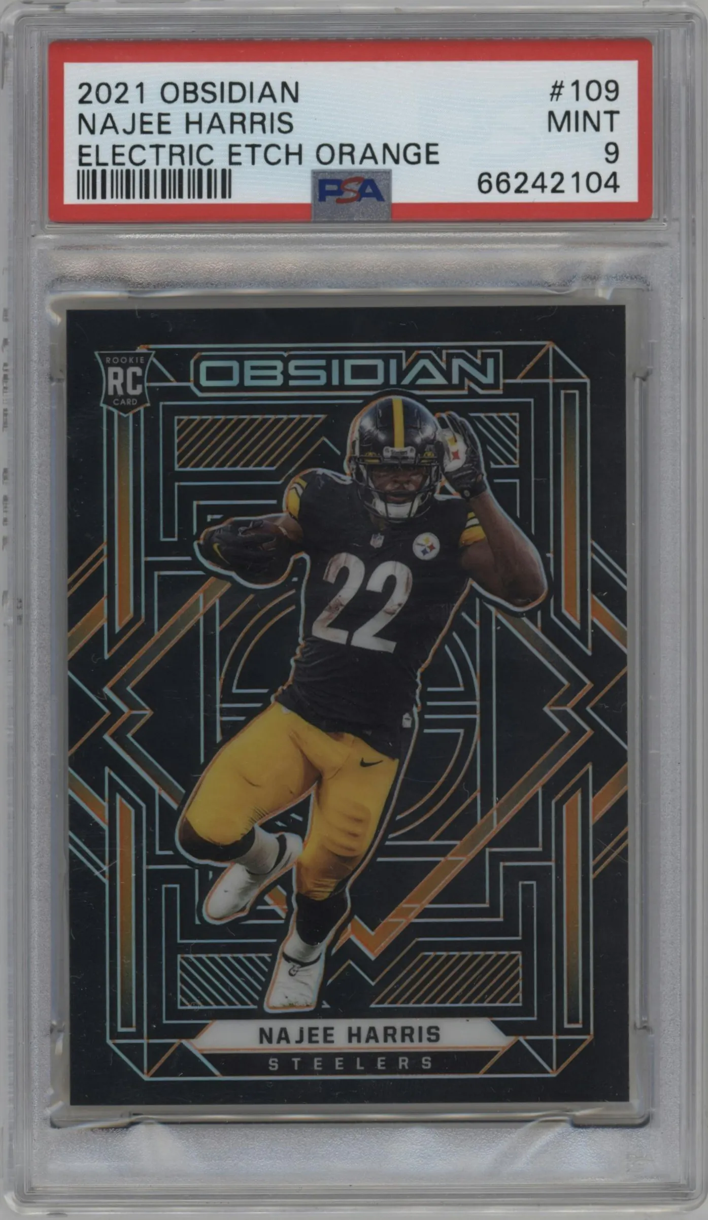 2021 Panini Obsidian Najee Harris Electric Etch Orange #109 PSA 9