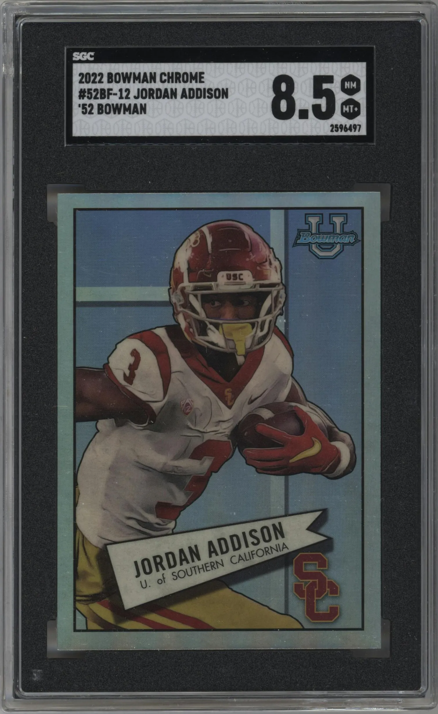 2022 Bowman University Chrome 1952 Bowman Jordan Addison #52BF-12 SGC 8.5