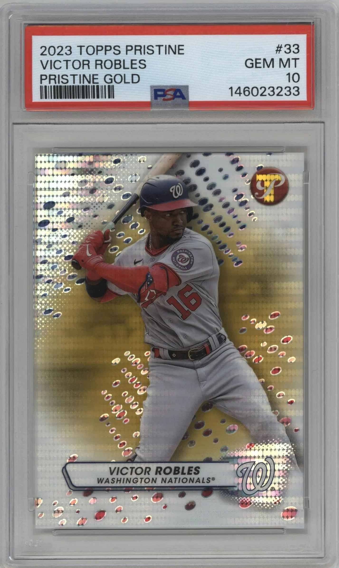 2023 Topps Pristine Victor Robles Gold Pristine Refractor #33 PSA 10