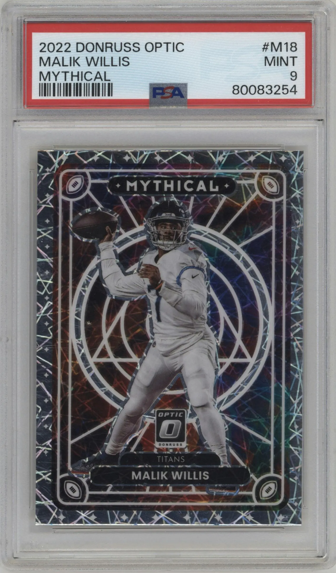 2022 Panini Donruss Optic Mythical Malik Willis #M-18 PSA 9
