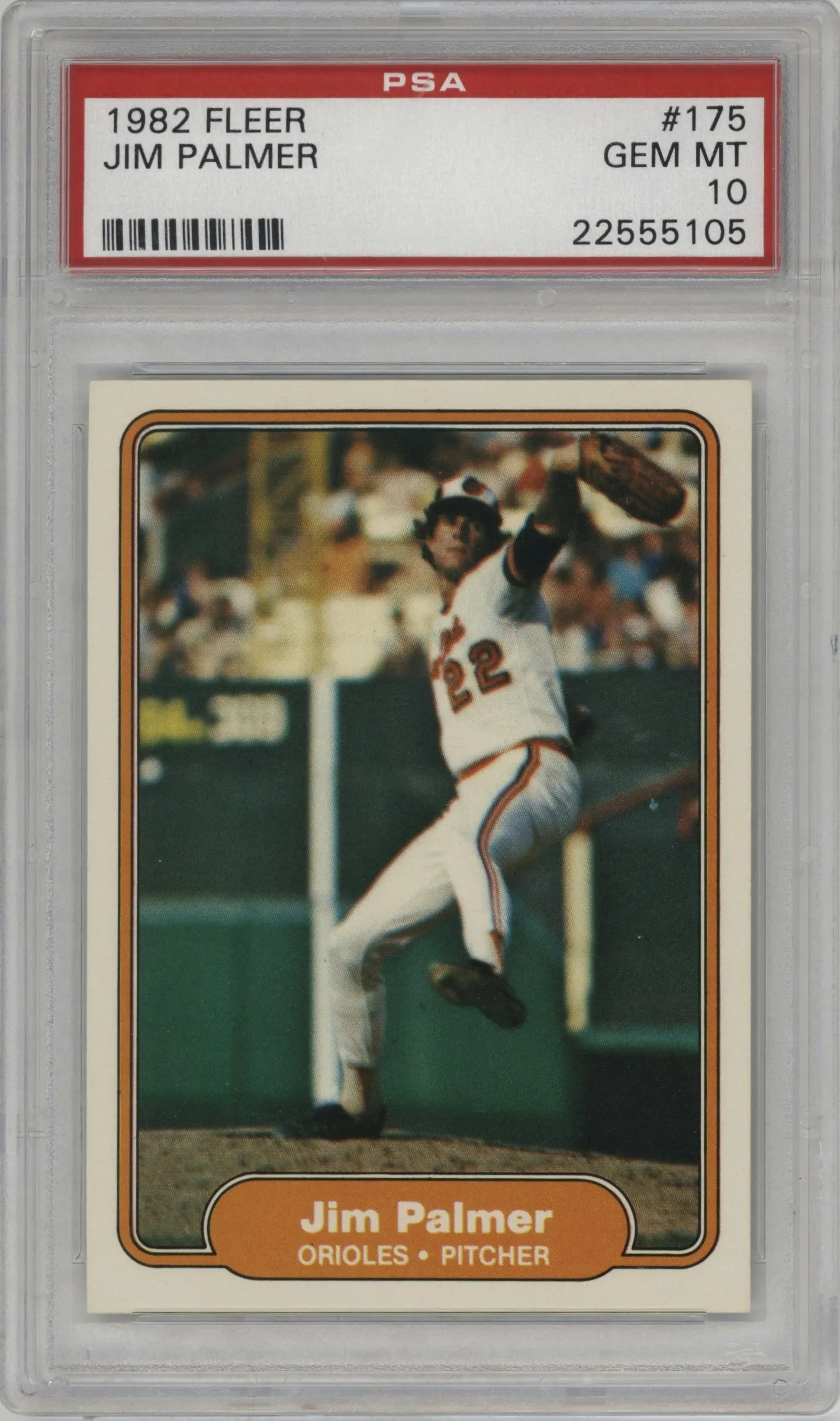 1982 Fleer Jim Palmer #175 PSA 10