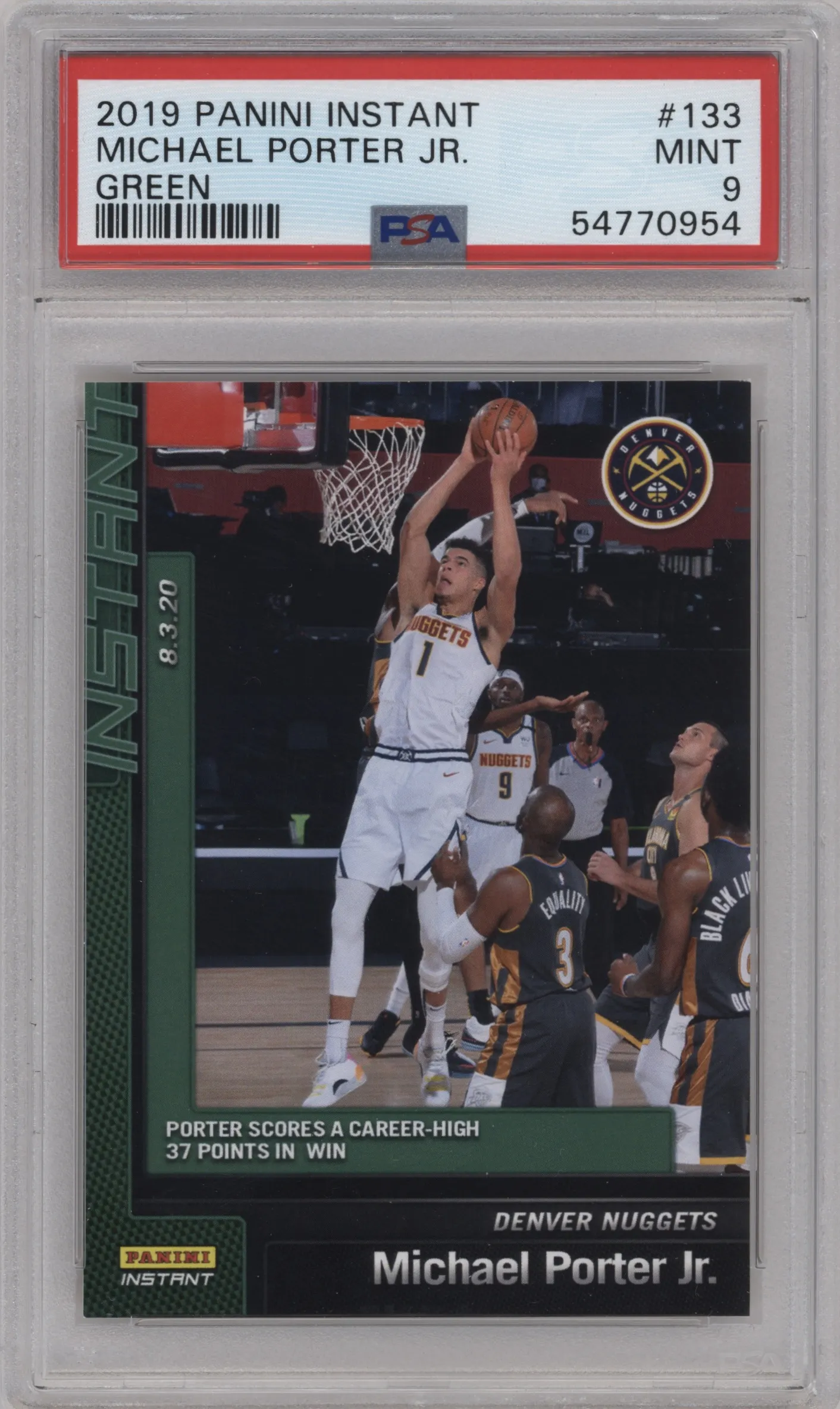 2019 Panini Instant Michael Porter Jr. Green #133 PSA 9