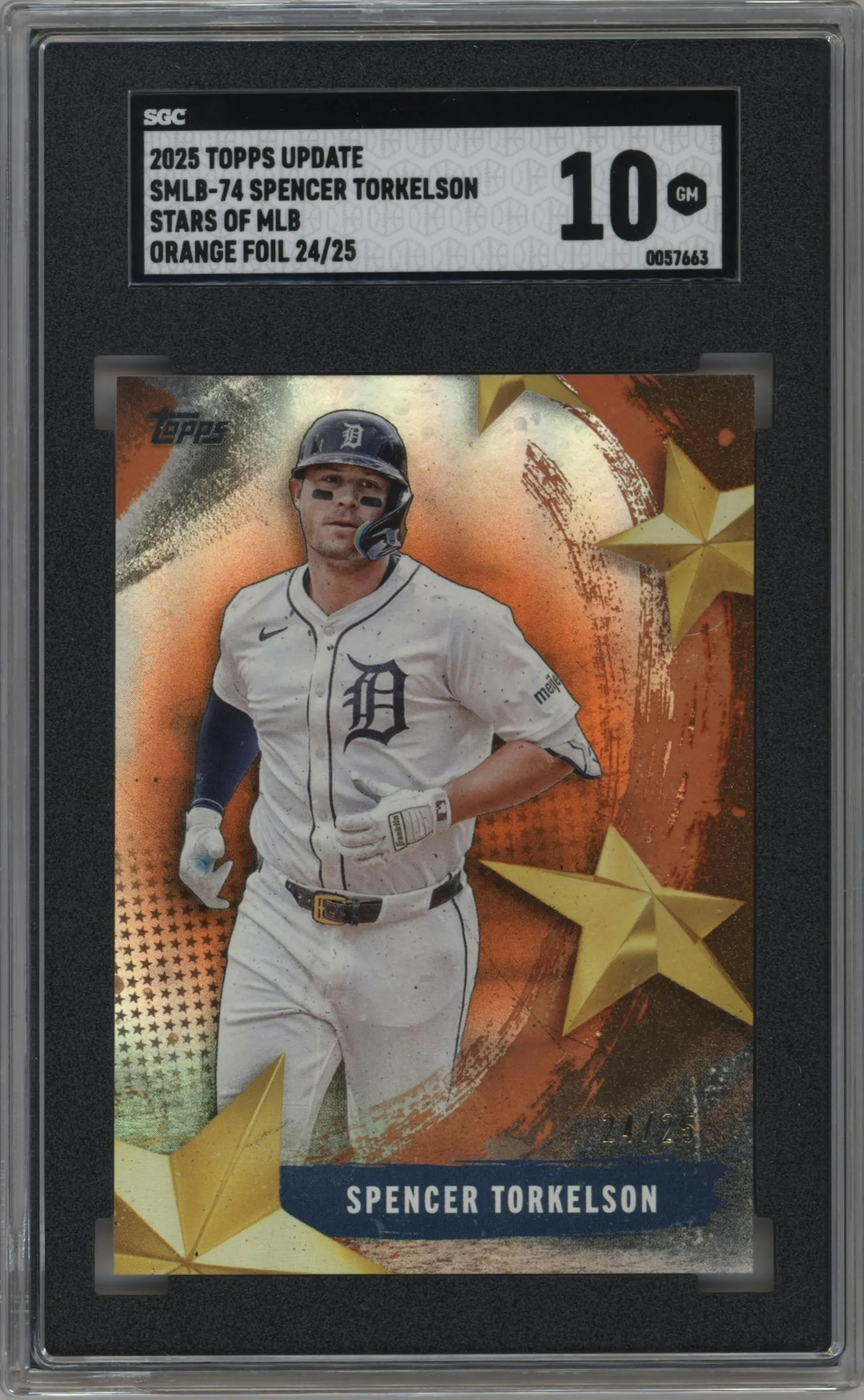 2025 Topps Update Stars of MLB Spencer Torkelson Orange SGC 10