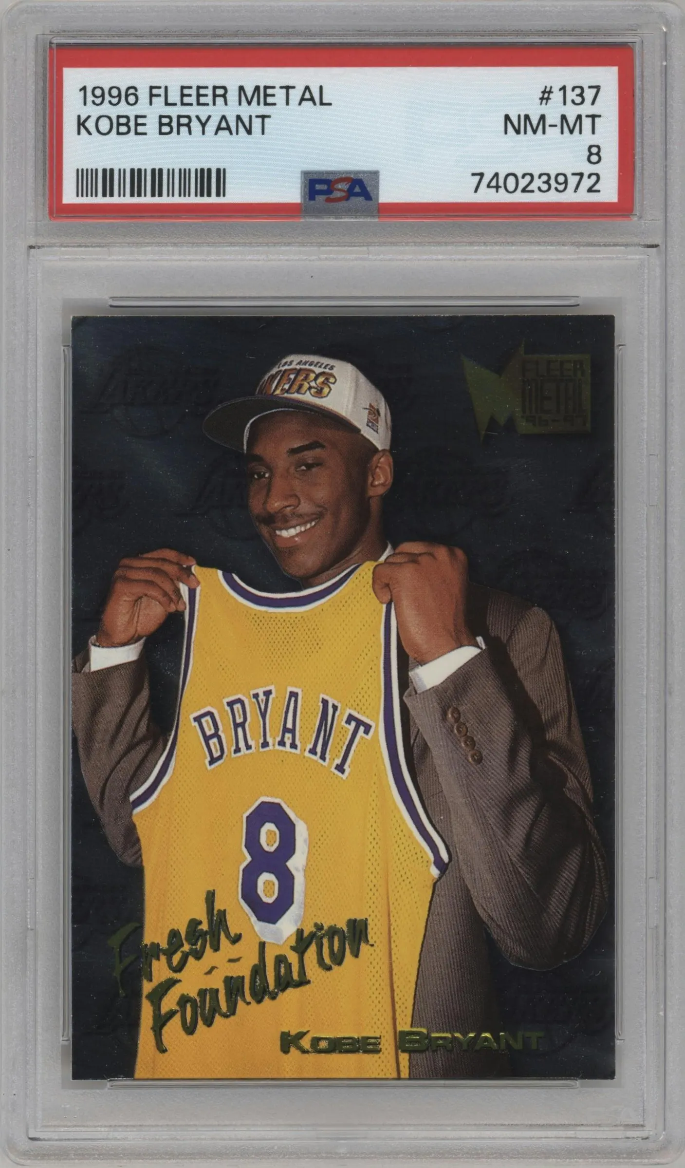 1996 Fleer Metal Kobe Bryant #137 PSA 8