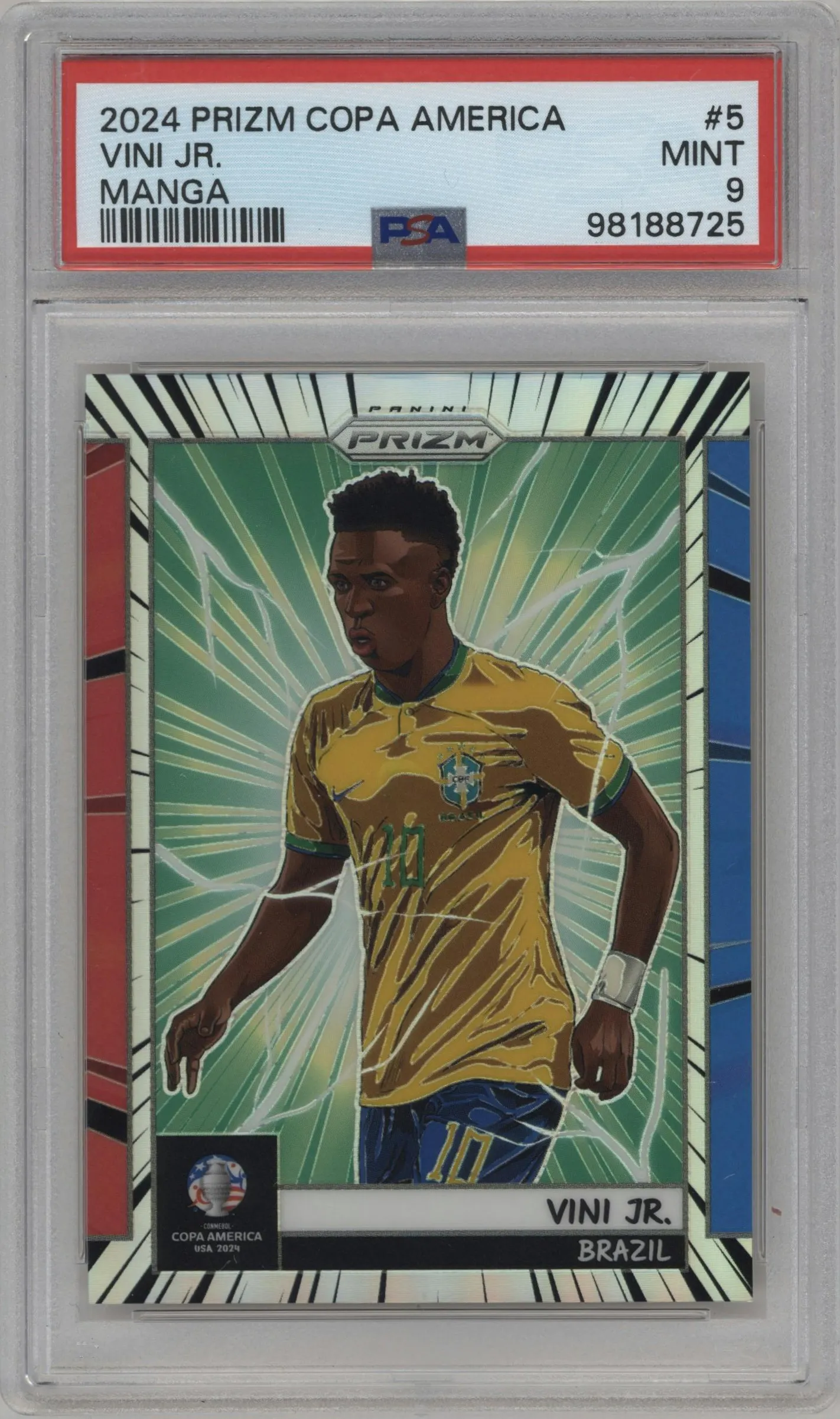 2024 Panini Prizm CONMEBOL Copa America Manga Vini Jr. #5 PSA 9