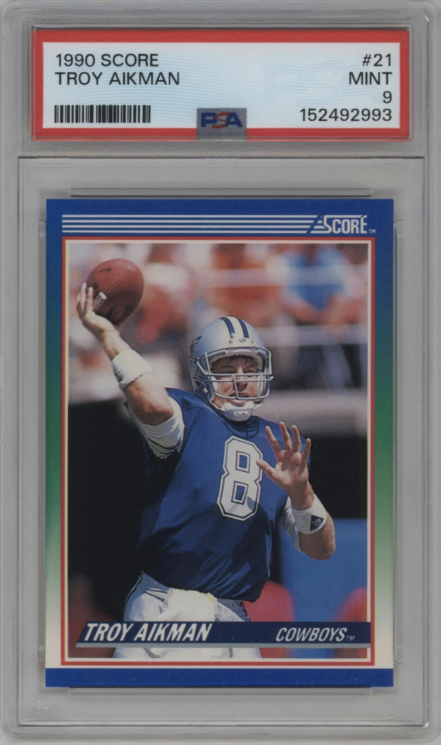 1990 Score Troy Aikman PSA 9