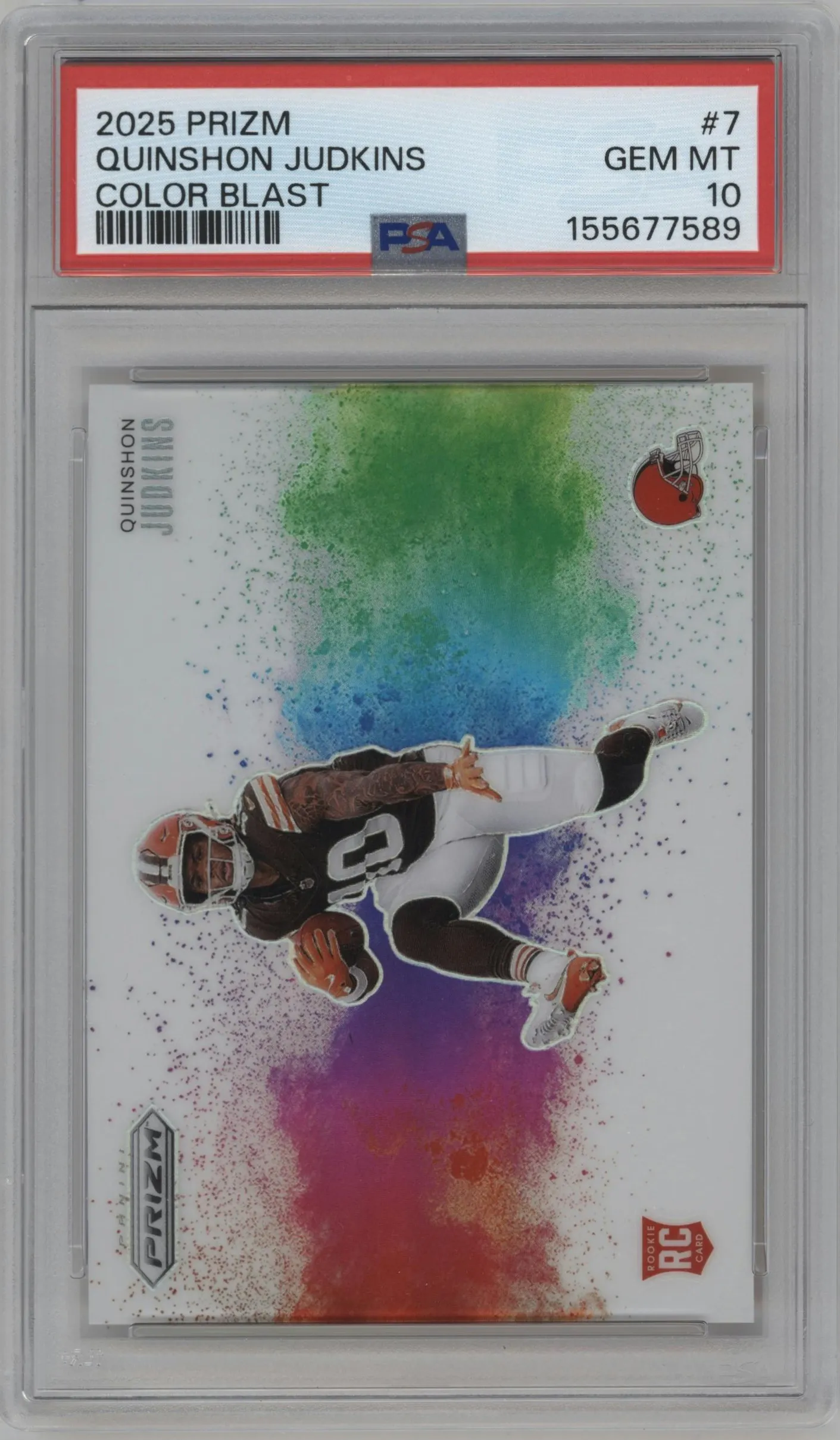 2025 Panini Prizm Color Blast Quinshon Judkins #7 PSA 10