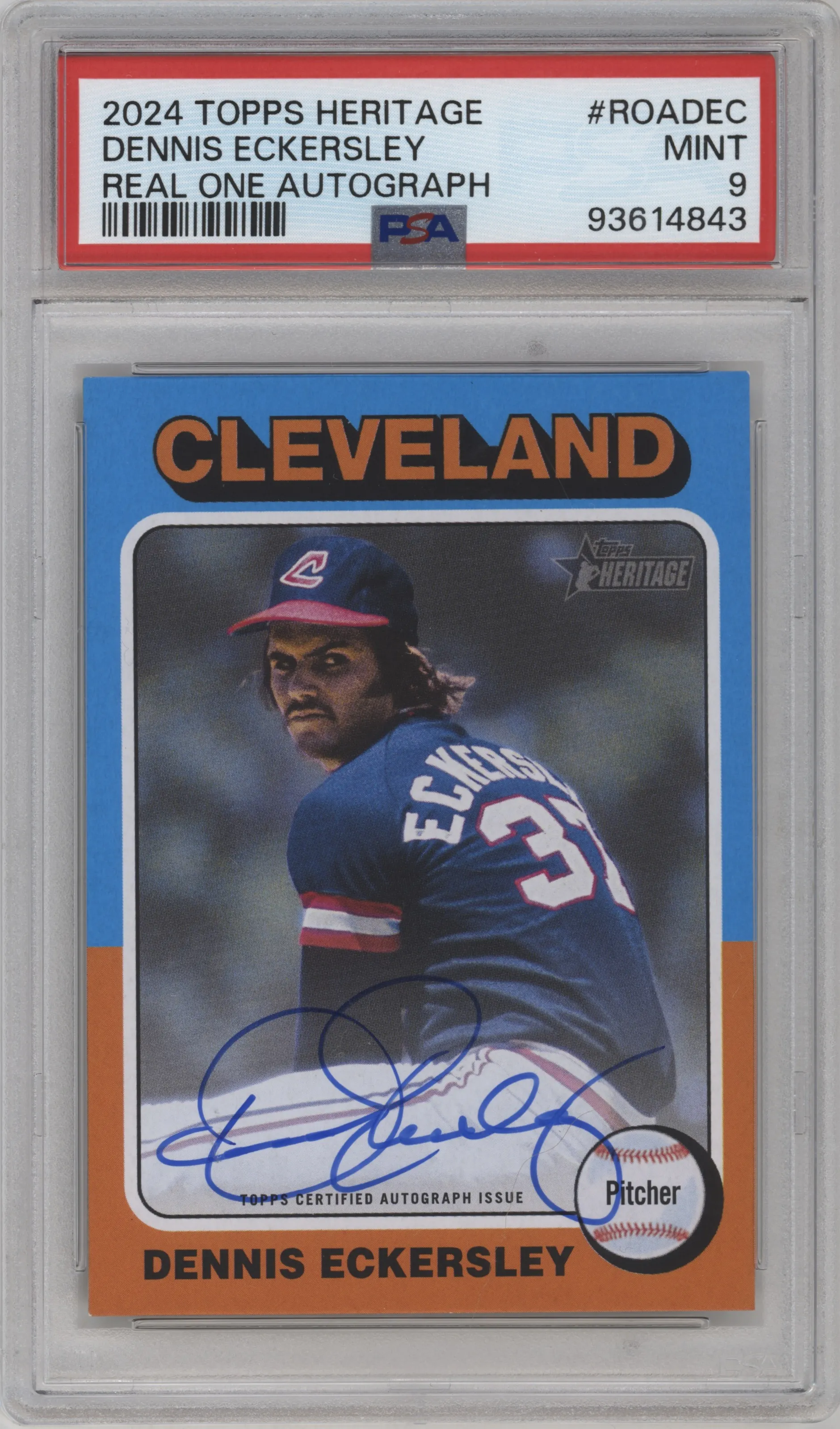 2024 Topps Heritage Real One Auto Dennis Eckersley #ROA-DEC PSA 9