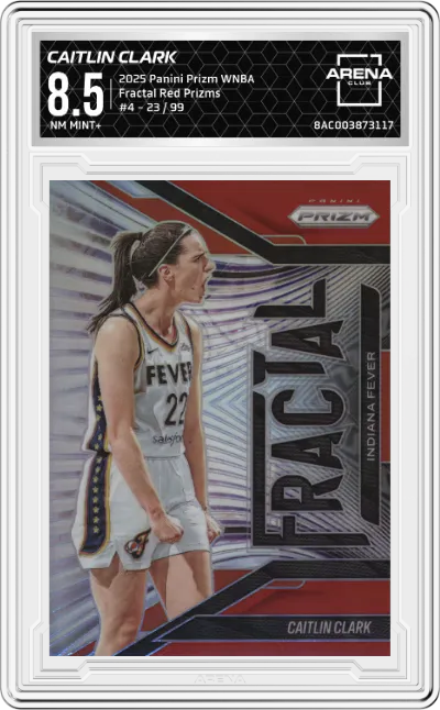 2025 Panini Prizm WNBA Fractal Caitlin Clark Red Prizms ARENA CLUB 8.5