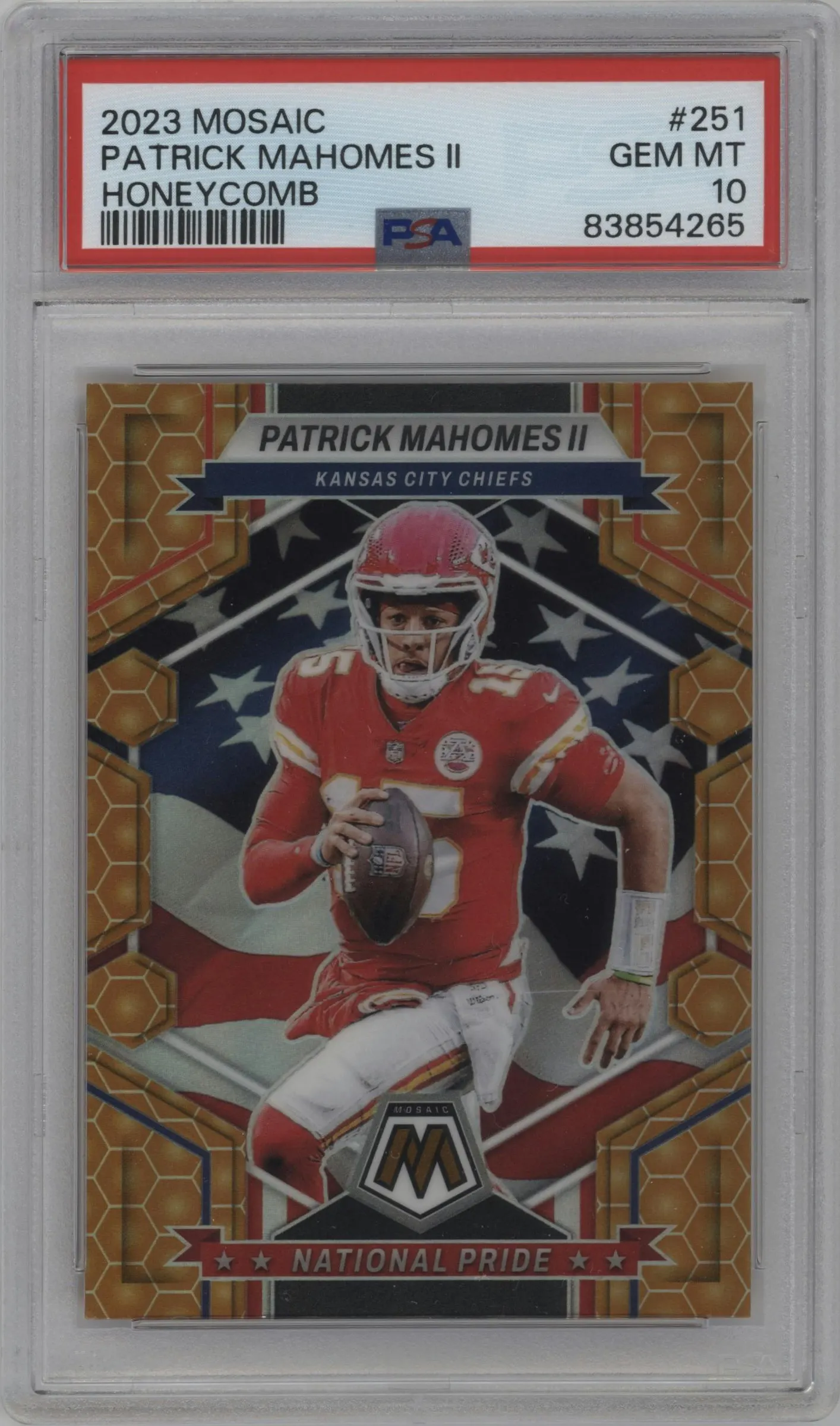 2023 Panini Mosaic Patrick Mahomes II Honeycomb #251 PSA 10