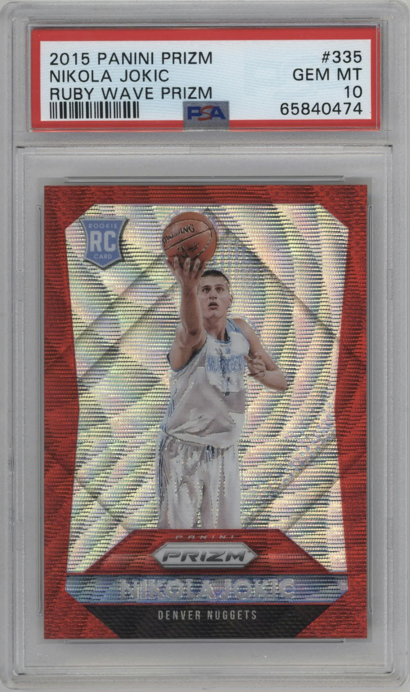 2015 Panini Prizm Nikola Jokic Ruby Wave #335 PSA 10