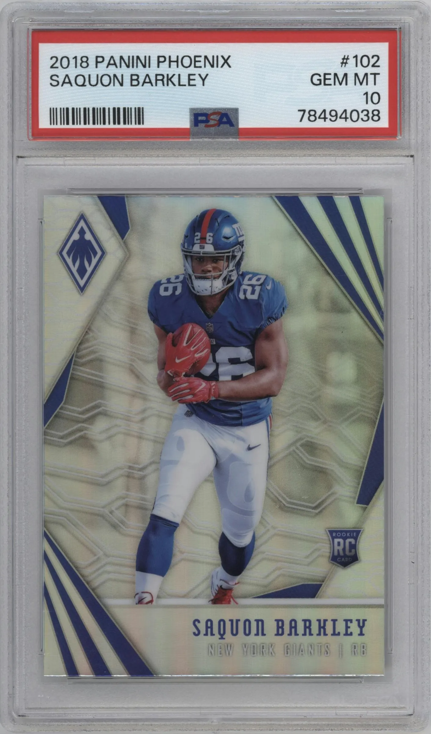2018 Panini Phoenix Saquon Barkley #102 PSA 10