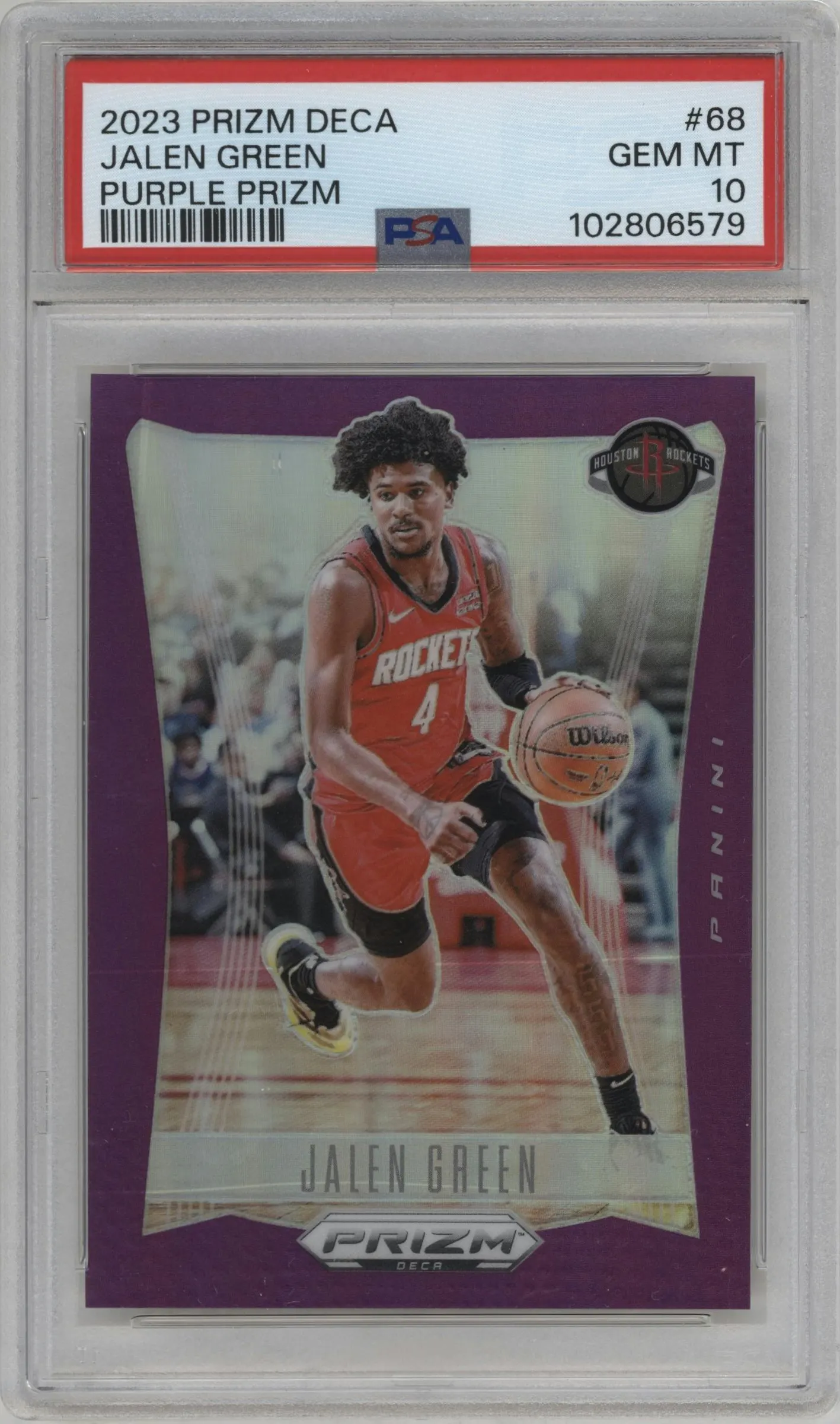 2023 Panini Prizm Deca Jalen Green Purple Prizm #68 PSA 10