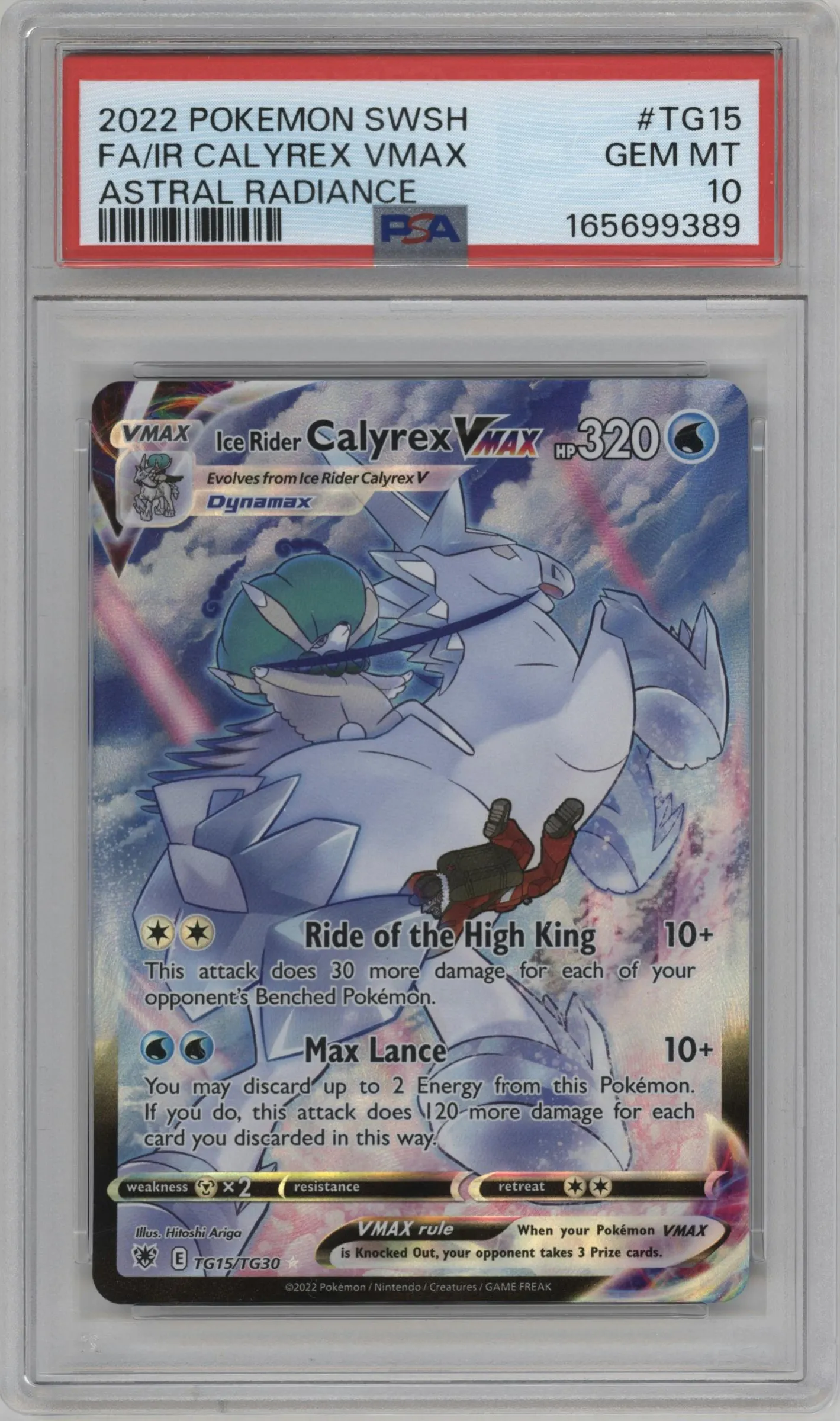 2022 Pokemon SWSH Astral Radiance TG Ice Rider Calyrex VMAX #TG15 PSA 10