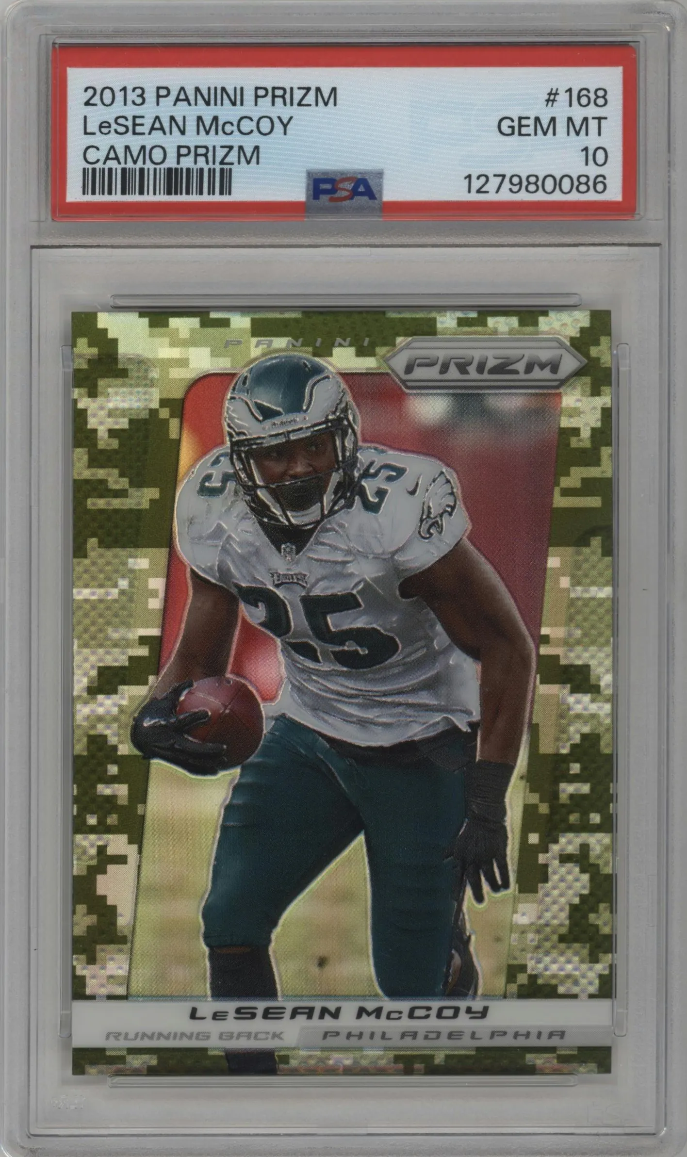 2013 Panini Prizm LeSean McCoy Camo #168 PSA 10