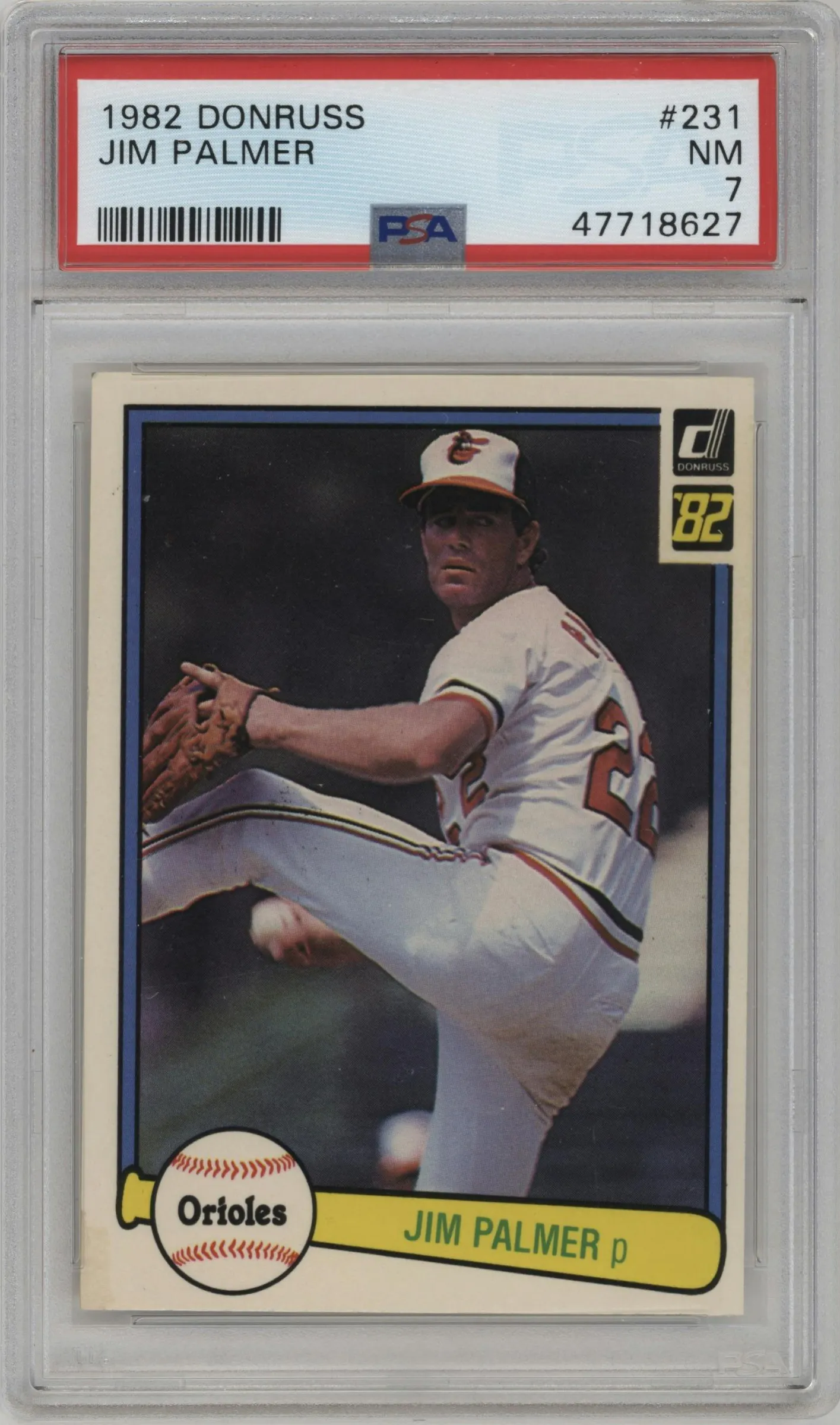 1982 Donruss Jim Palmer PSA 7