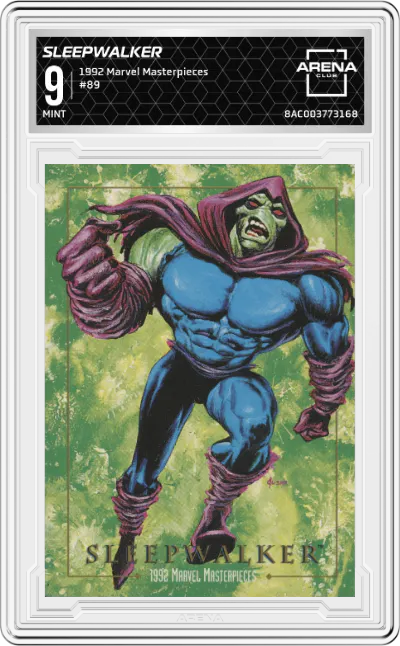 1992 SkyBox Marvel Masterpieces Sleepwalker #89 ARENA CLUB 9