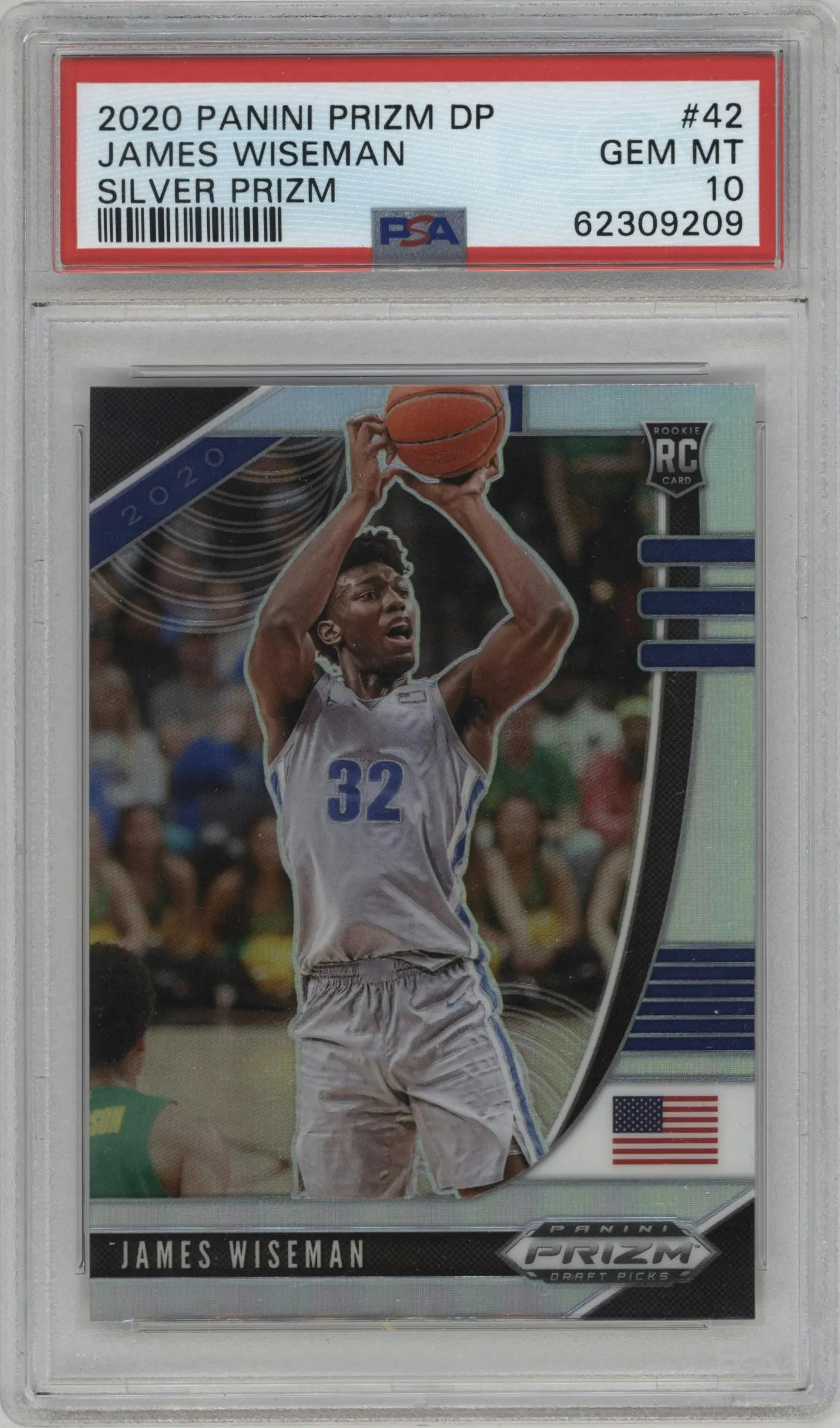 2020 Panini Prizm Draft Picks James Wiseman Silver Prizm #42 PSA 10