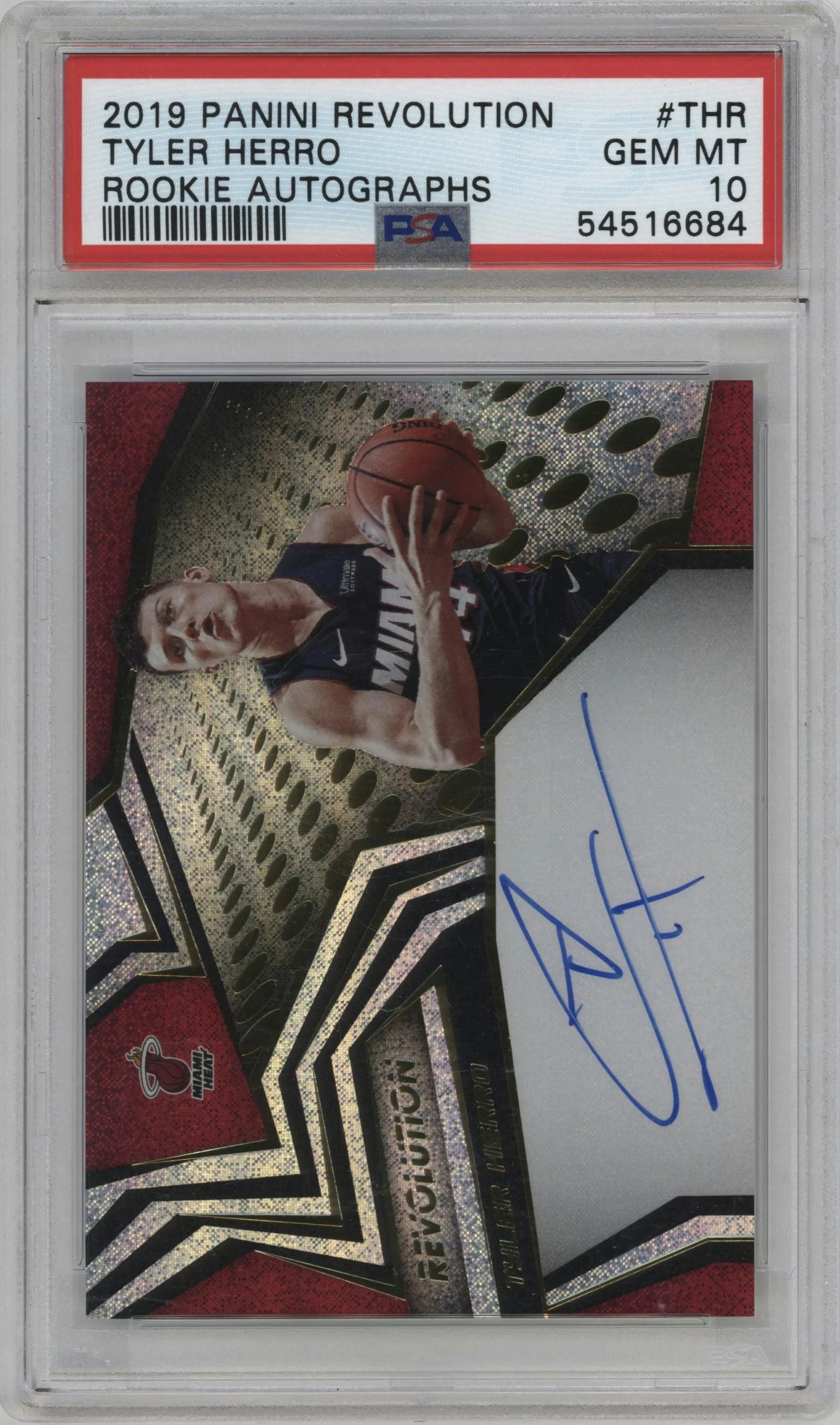 2019 Panini Revolution Rke.Auto Tyler Herro PSA 10