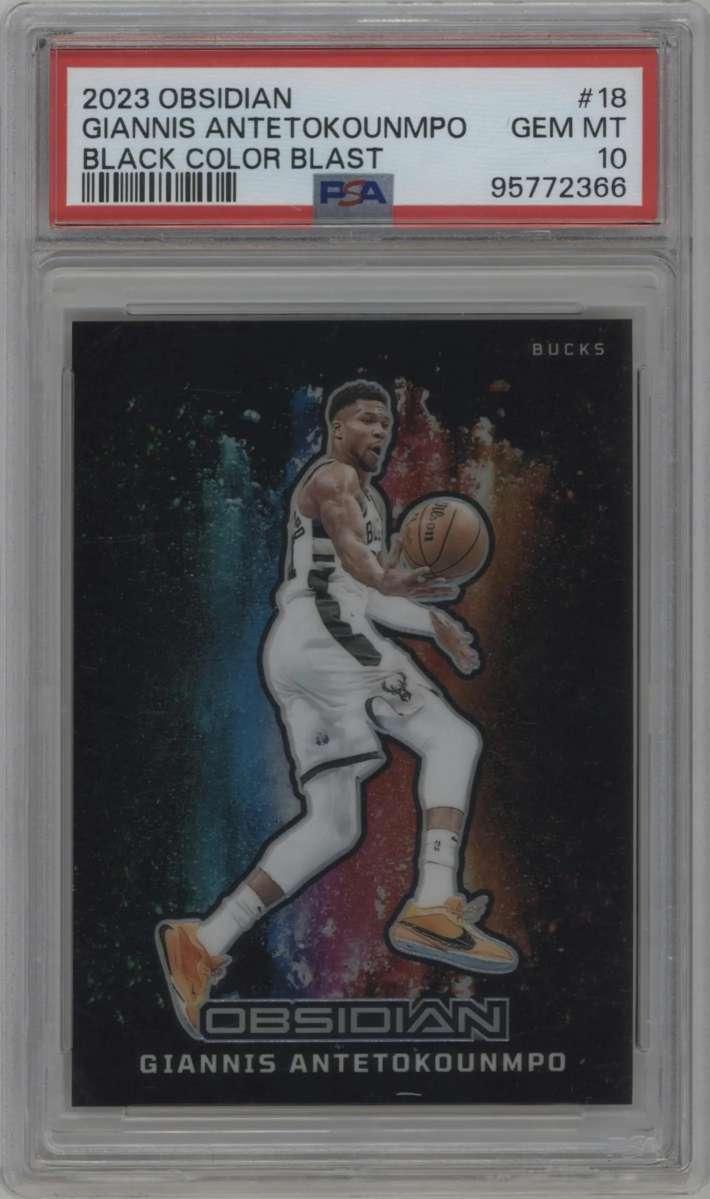 2023 Panini Obsidian Black Color Blast Giannis Antetokounmpo #18 PSA 10