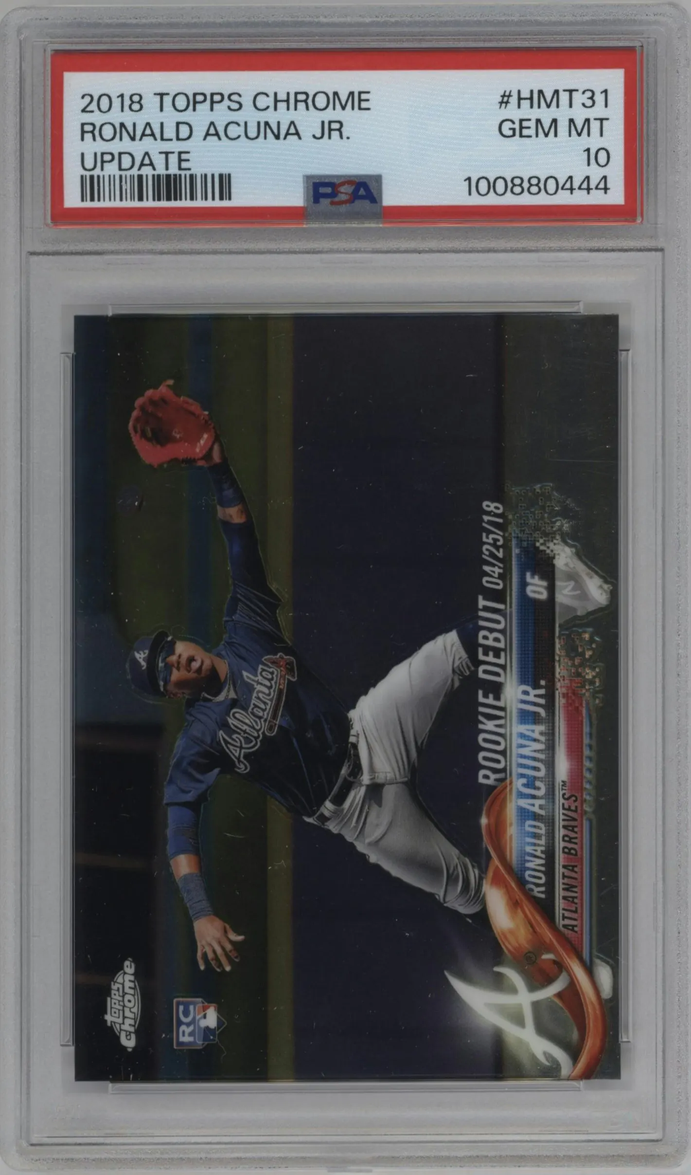 2018 Topps Chrome Update Ronald Acuna Jr. #HMT31 PSA 10