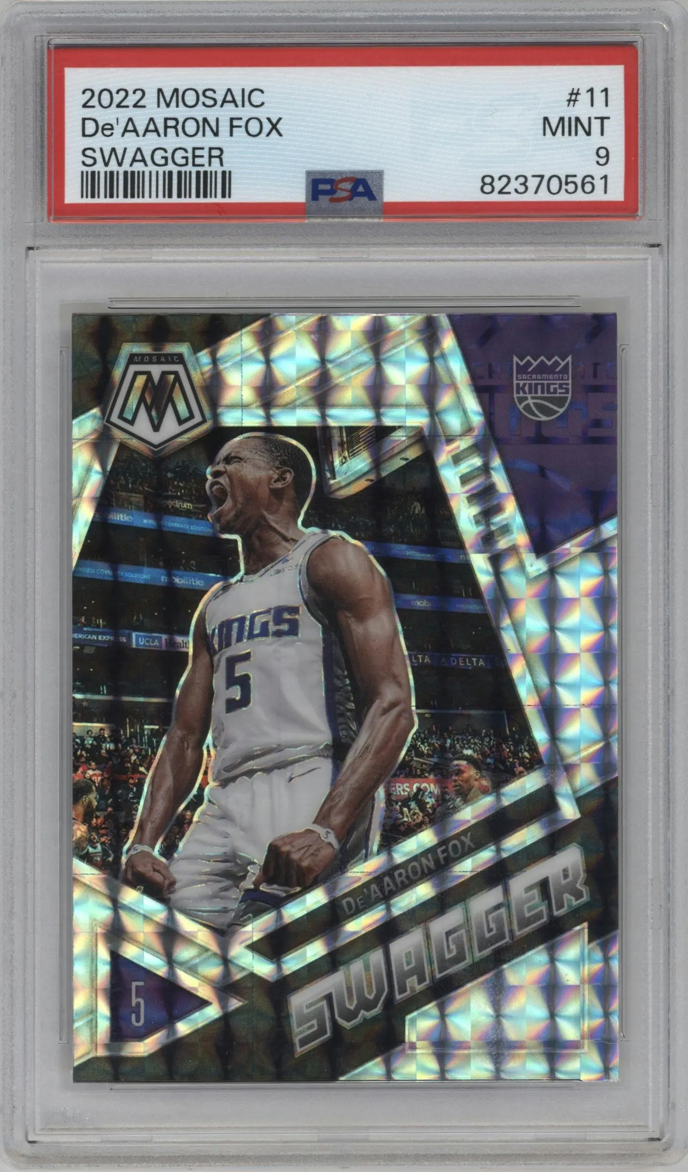 2022 Panini Mosaic Swagger De'Aaron Fox #11 PSA 9