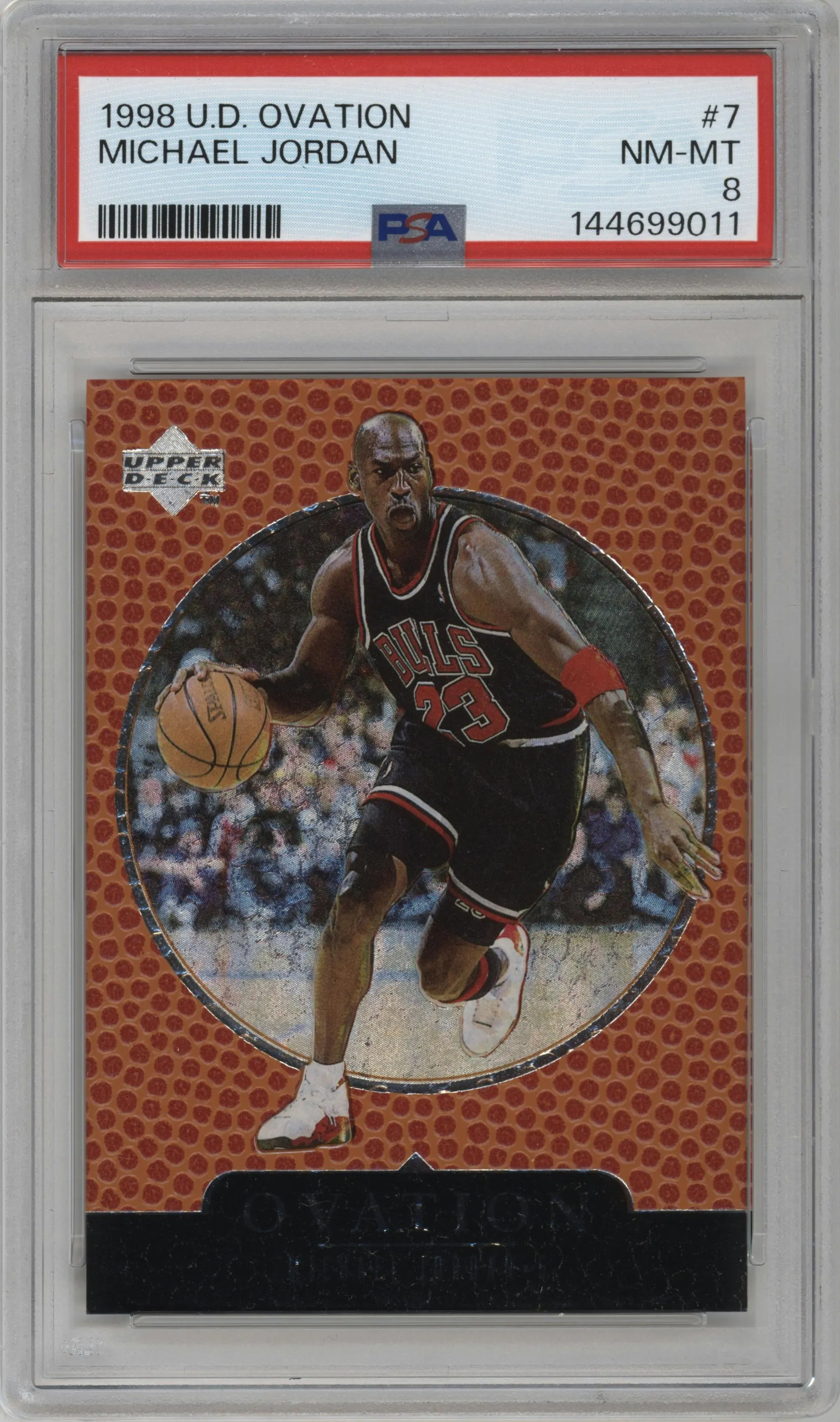 1998 Upper Deck Ovation Michael Jordan #7 PSA 8