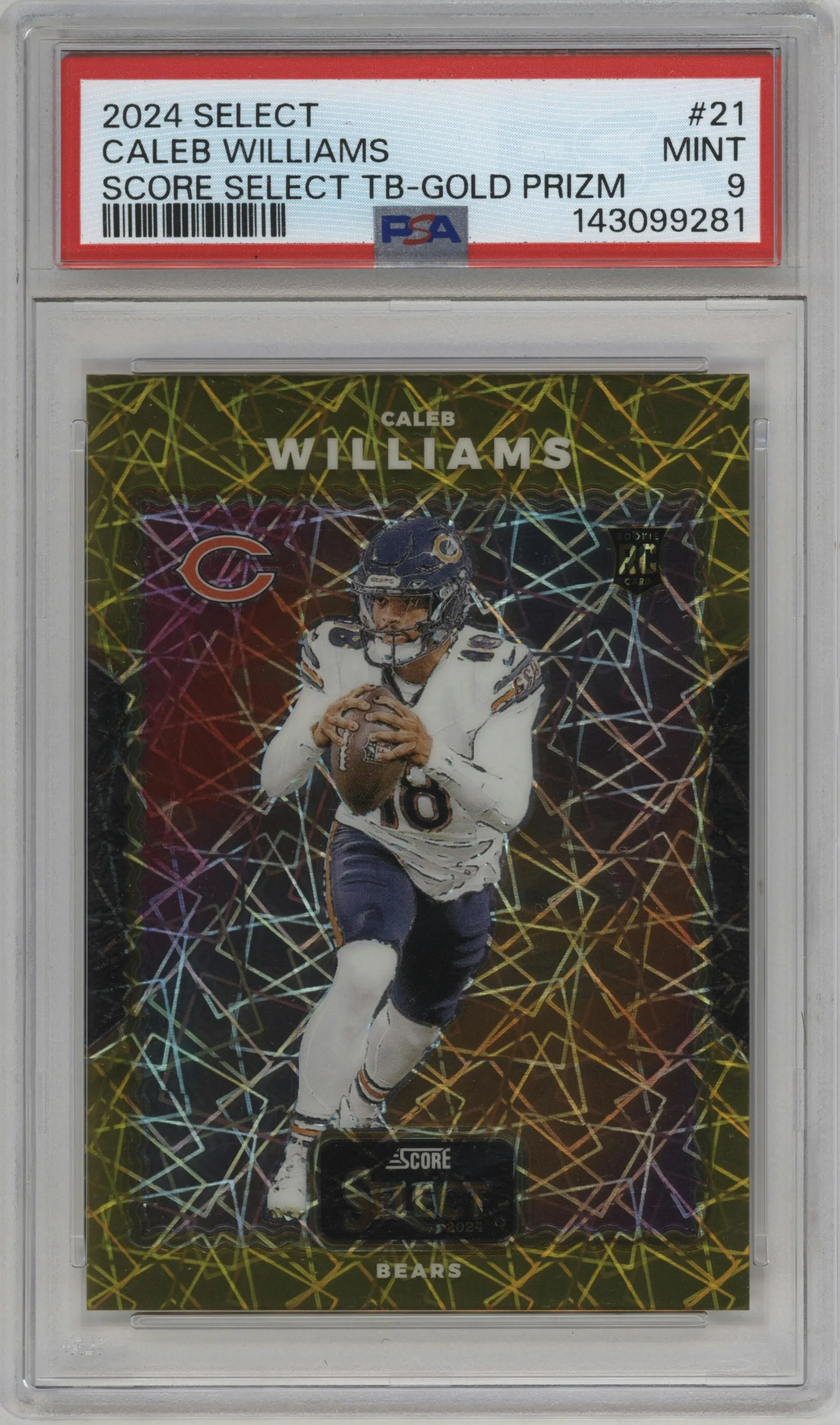 2024 Panini Select Score Select TB Caleb Williams Gold PSA 9